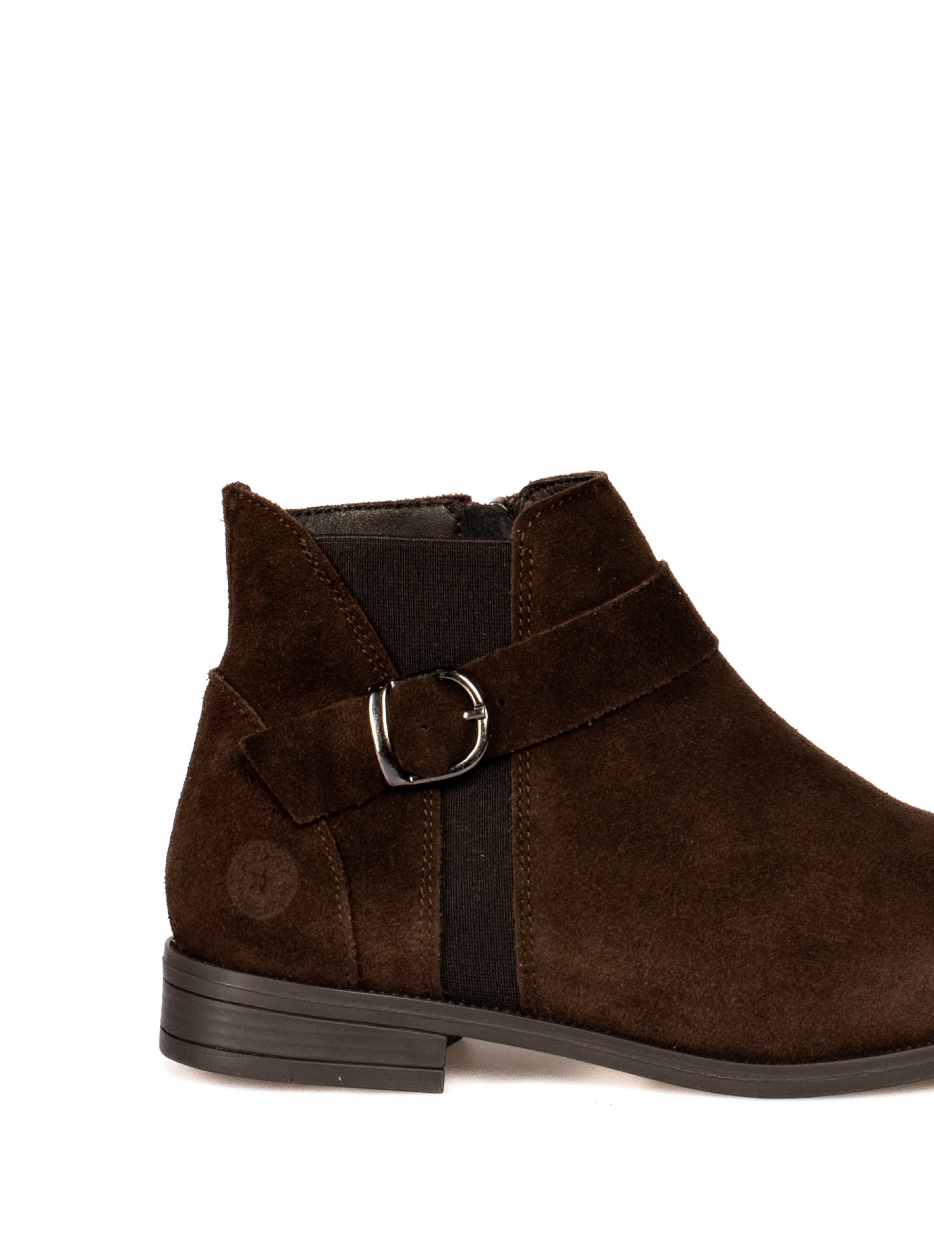 Botim com Elástico fivela Camurça