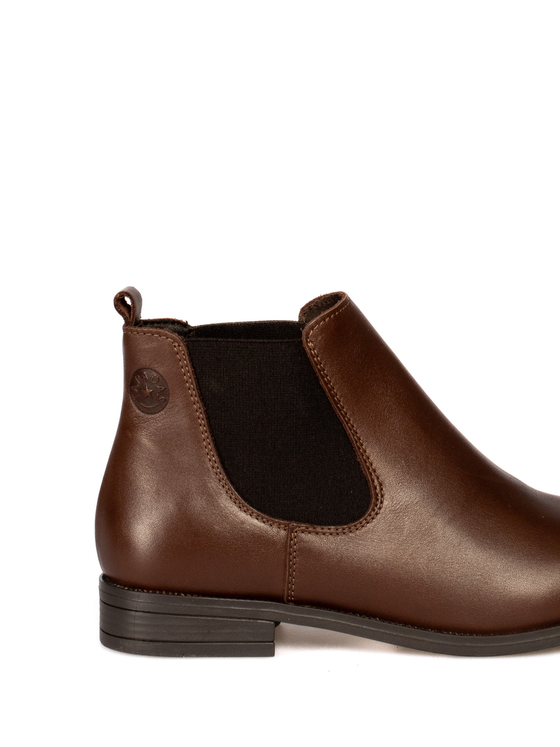 Leather Elastic Ankle Boot