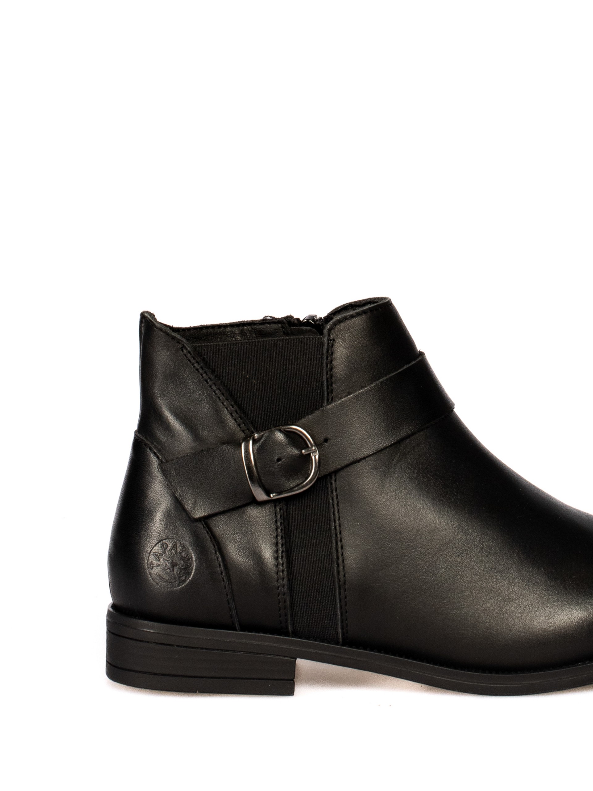 Botim com Elástico fivela Pele