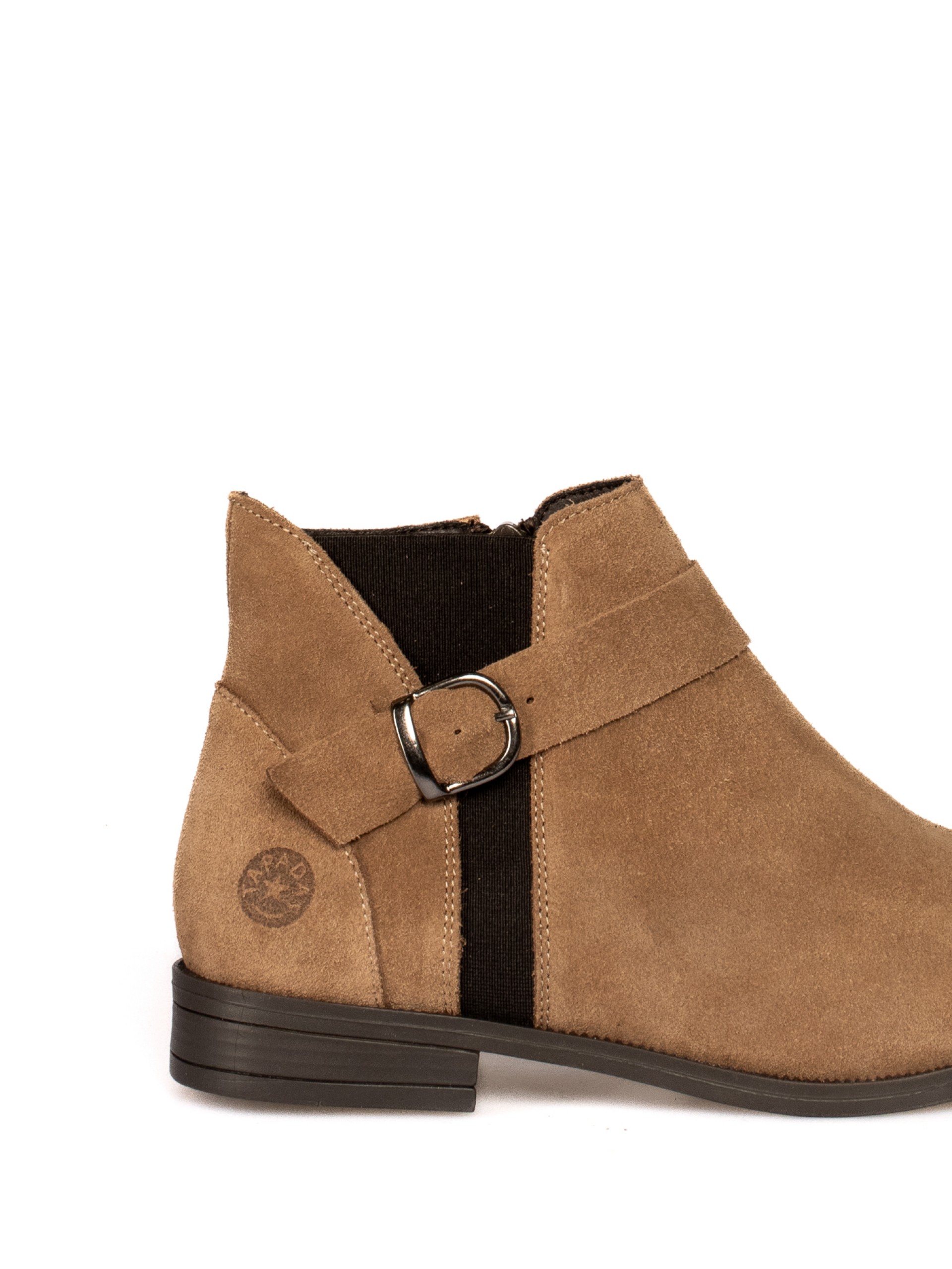 Botim com Elástico fivela Camurça