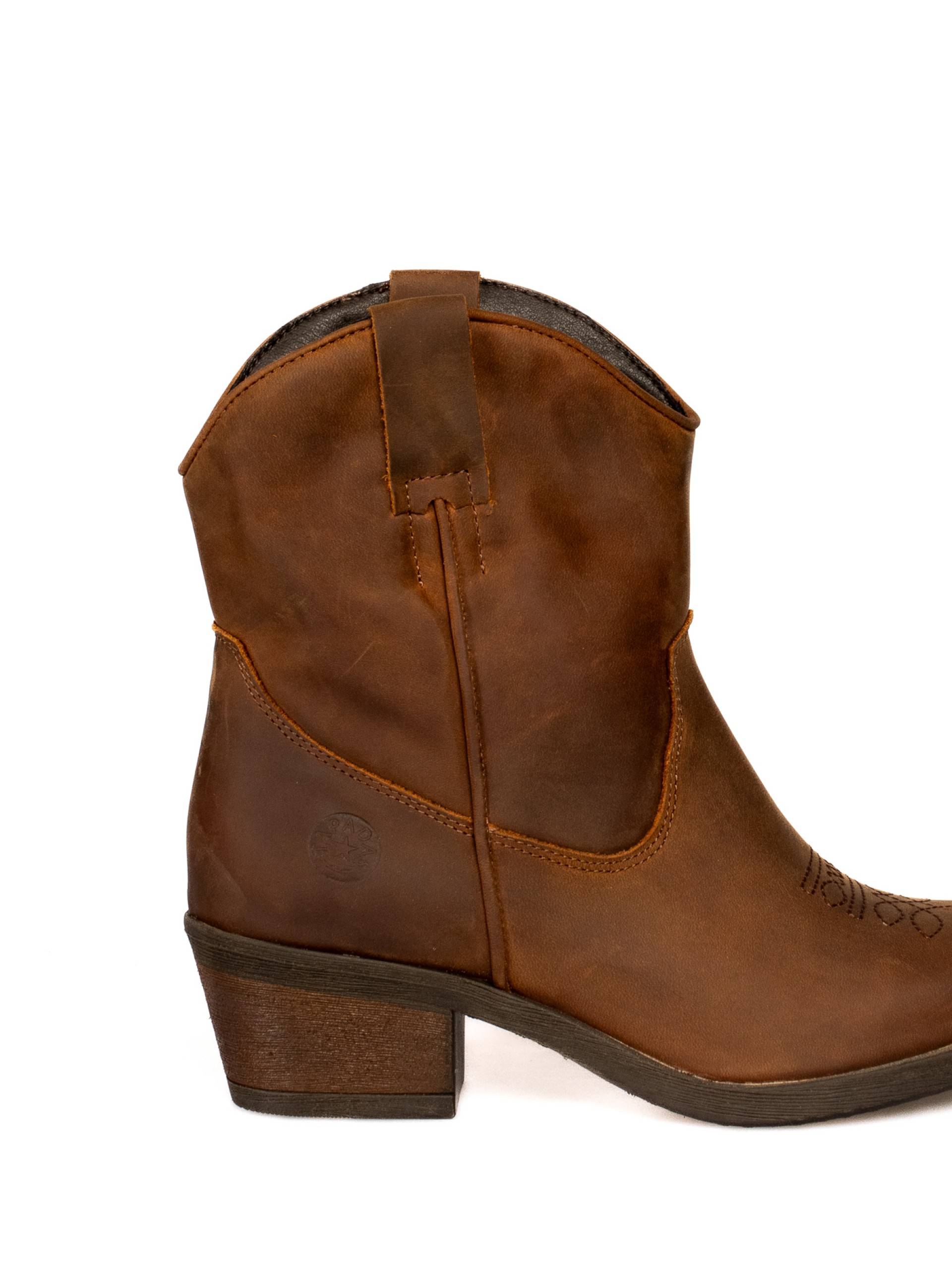 Botim texano em pele oleada