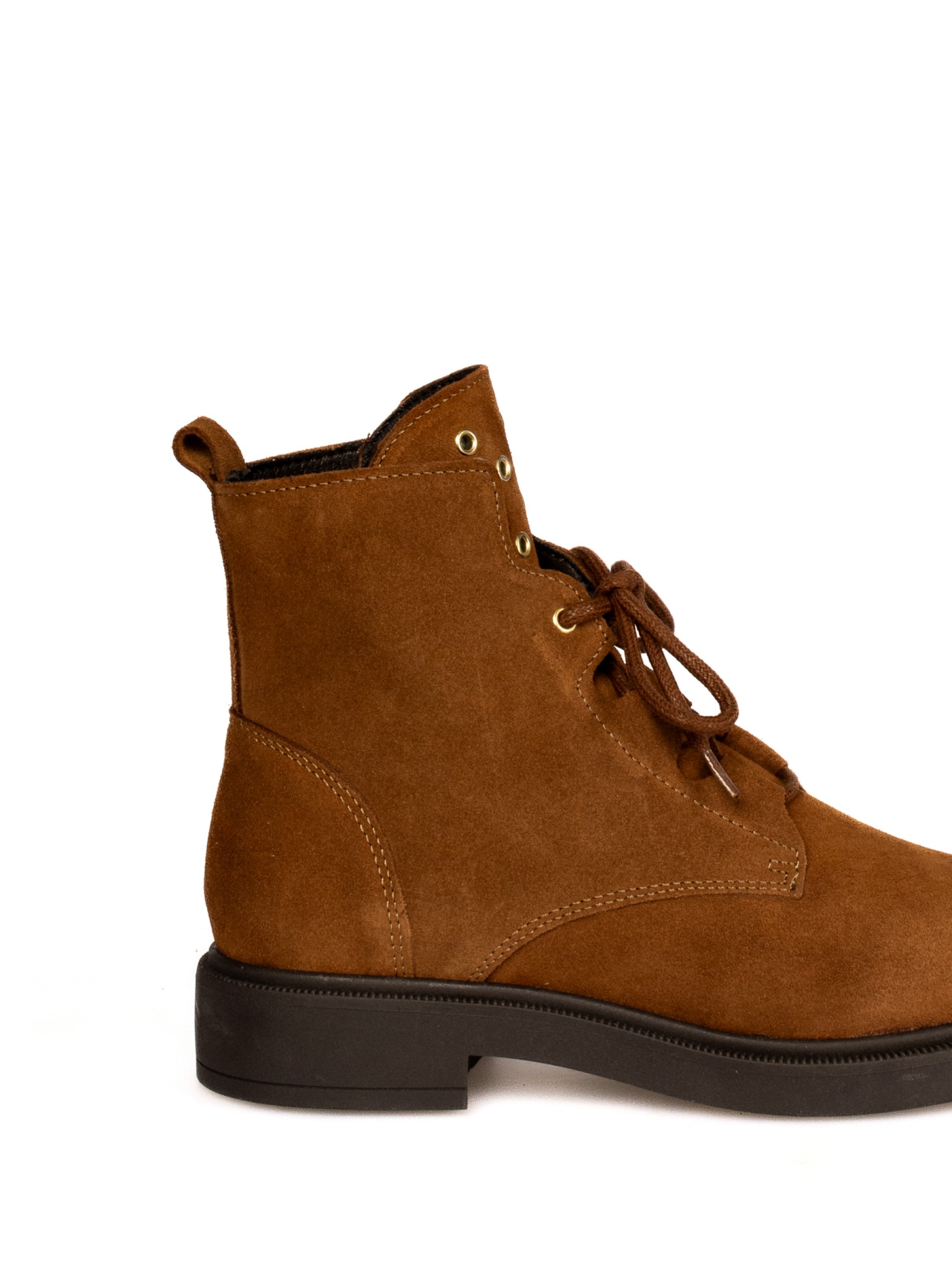 Suede lace-up boots