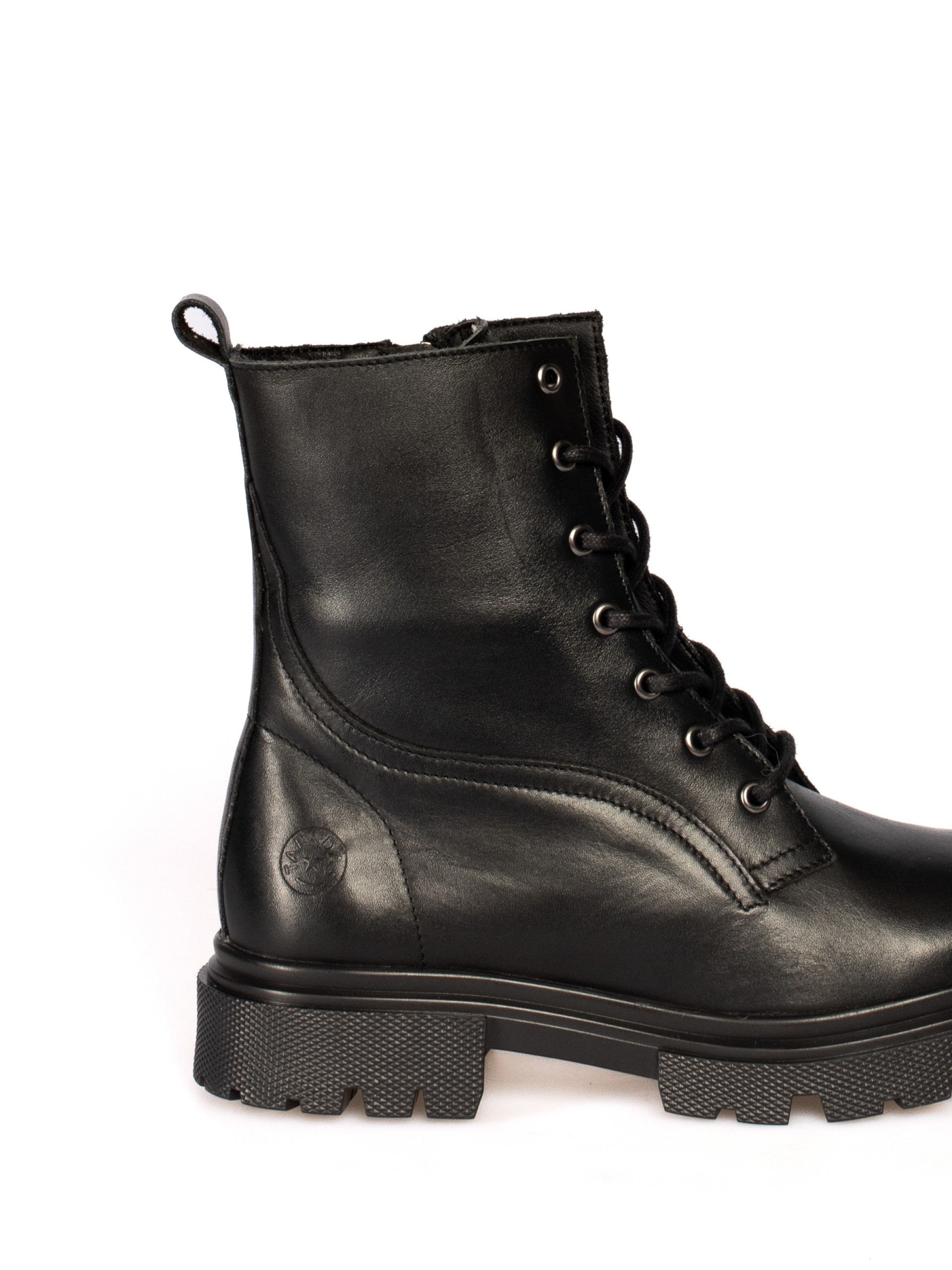 Leather military boot