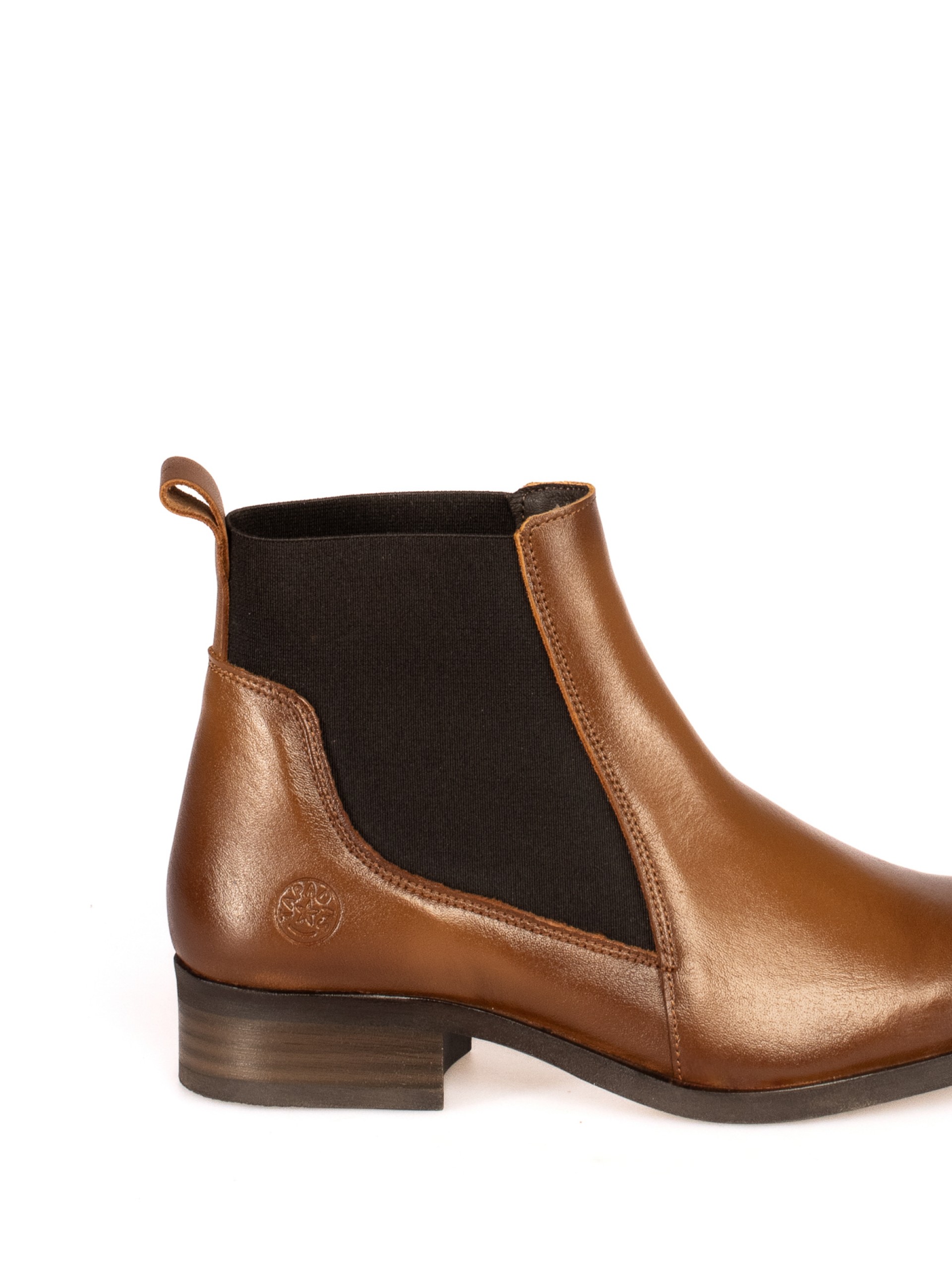 Leather Ankle Boot with Elastic
