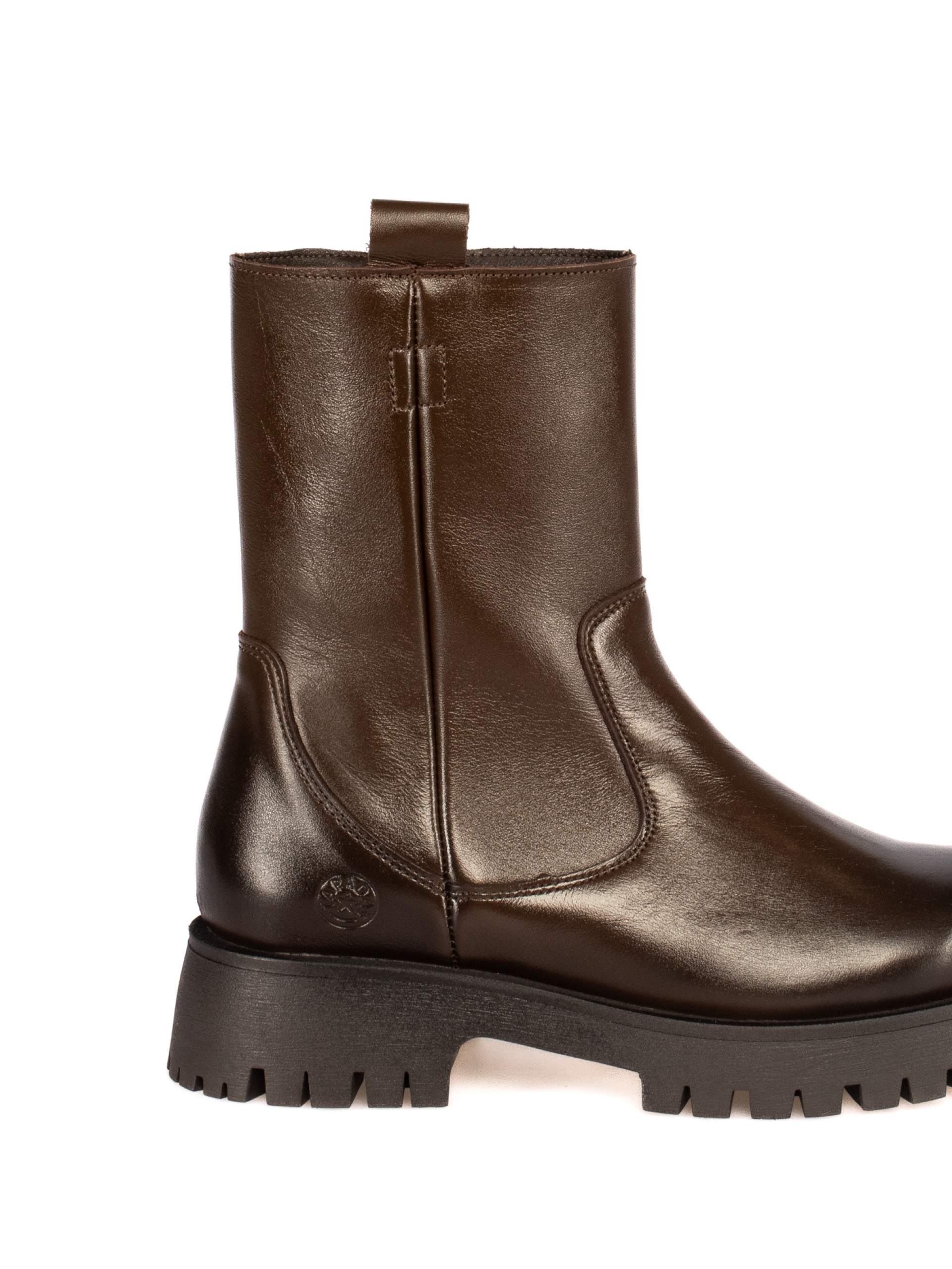 Thick-Soled Leather Boot