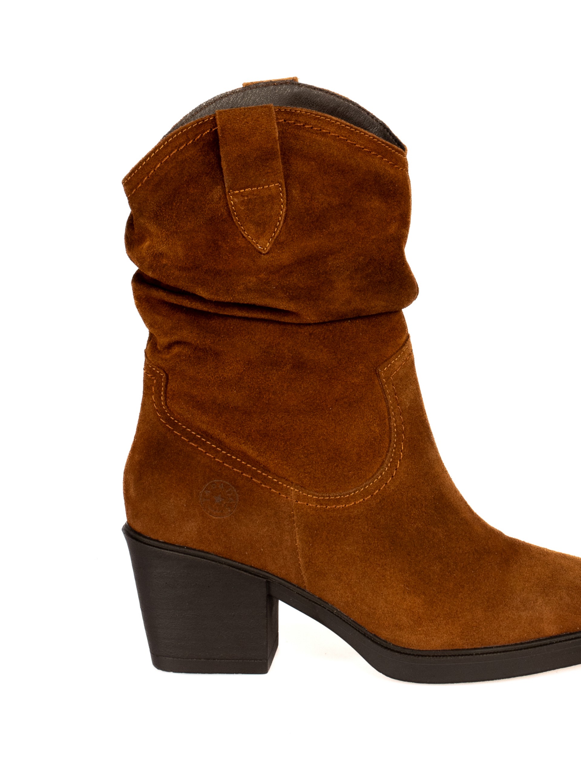 Bota Texana Meio Cano em Camurça