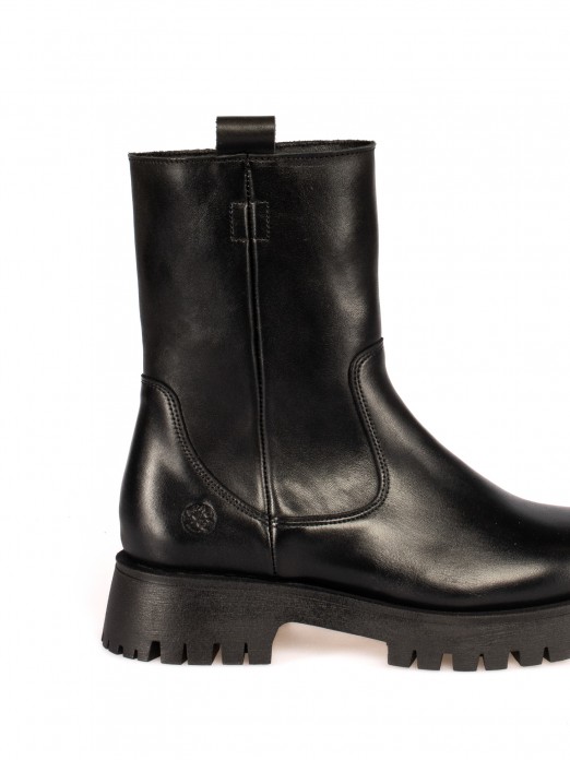 Thick-Soled Leather Boot