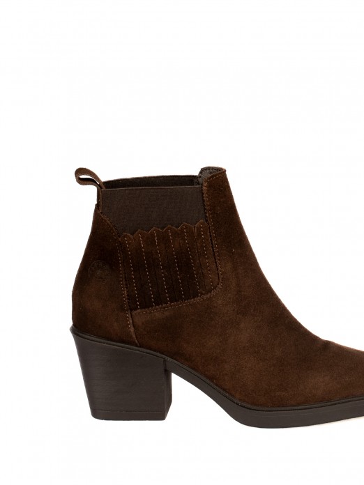 Suede Ankle Boot with Elastic