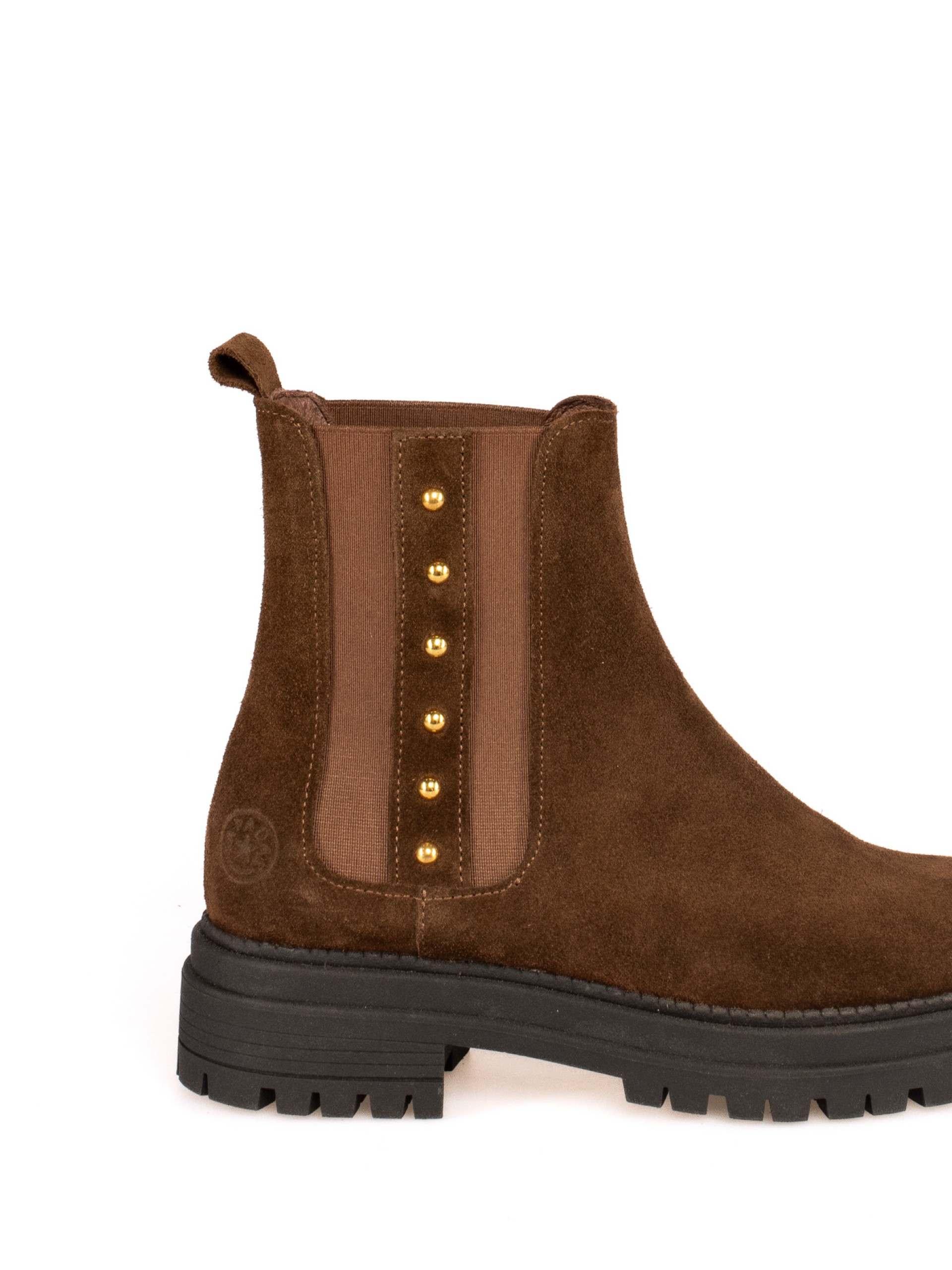 Botim com elásticos em Camurça e Tachas