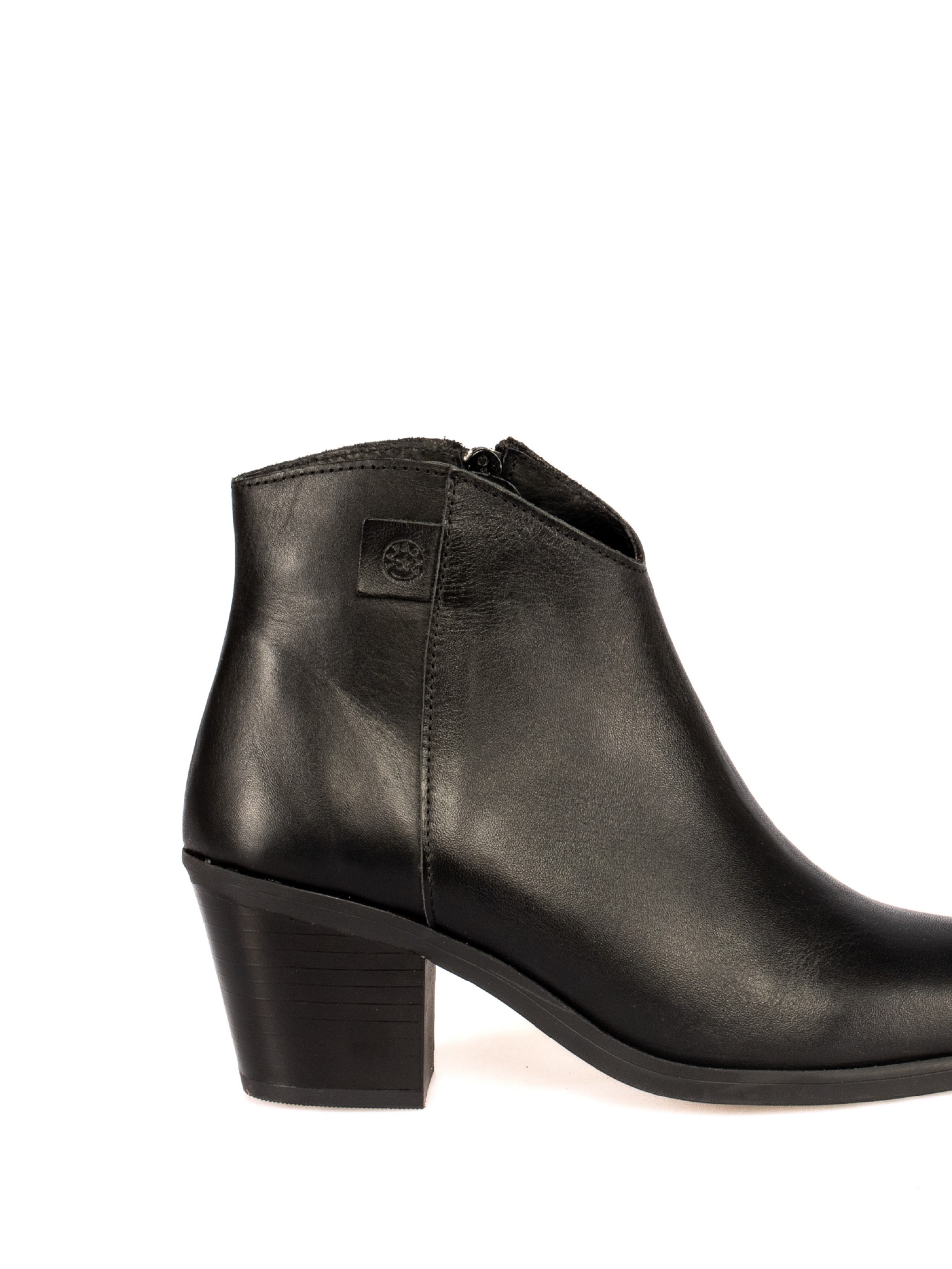 Leather High Heel Ankle Boots