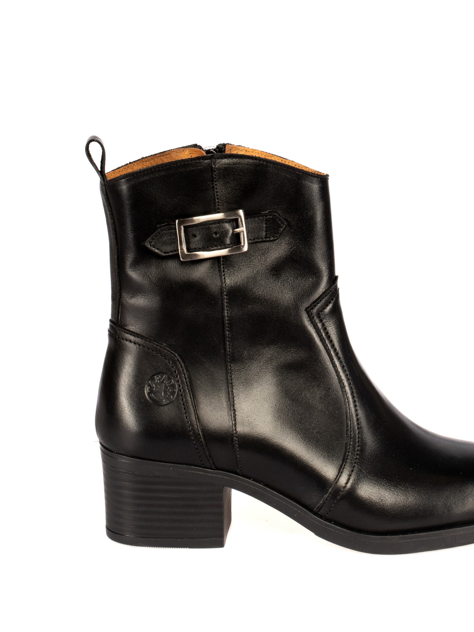 Leather Ankle Boot with Buckle