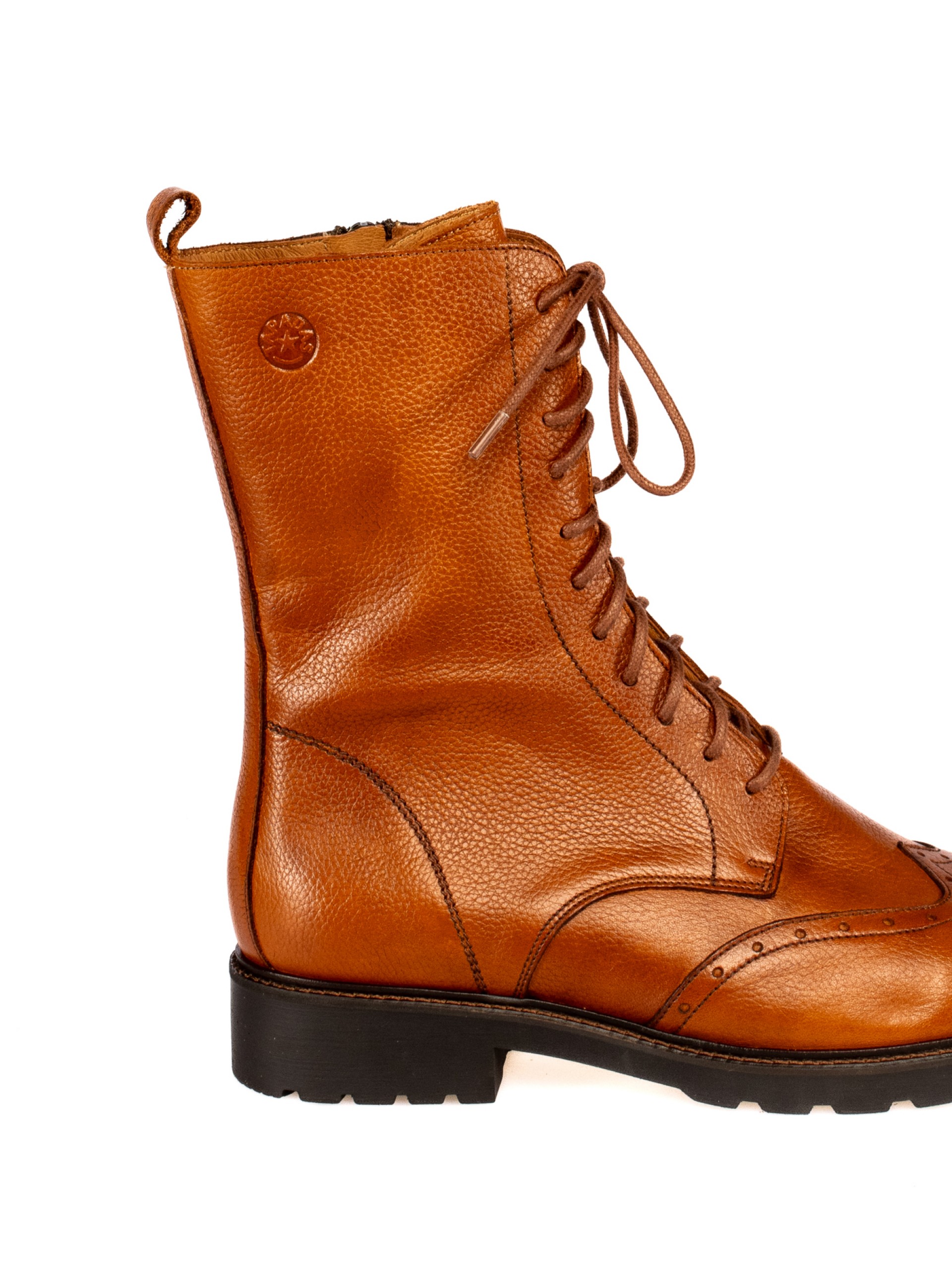 Leather Mid-Calf Boot