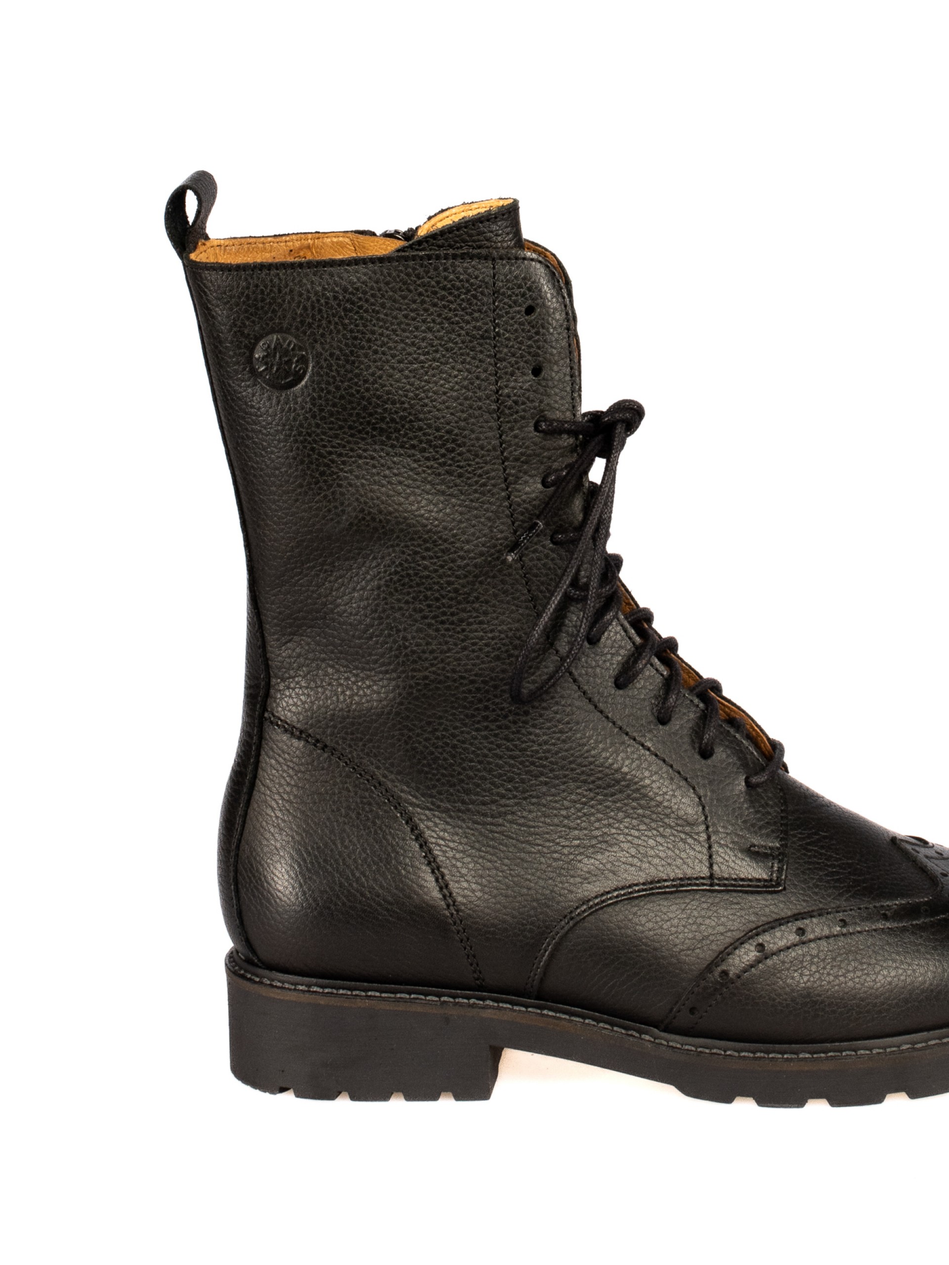 Leather Mid-Calf Boot