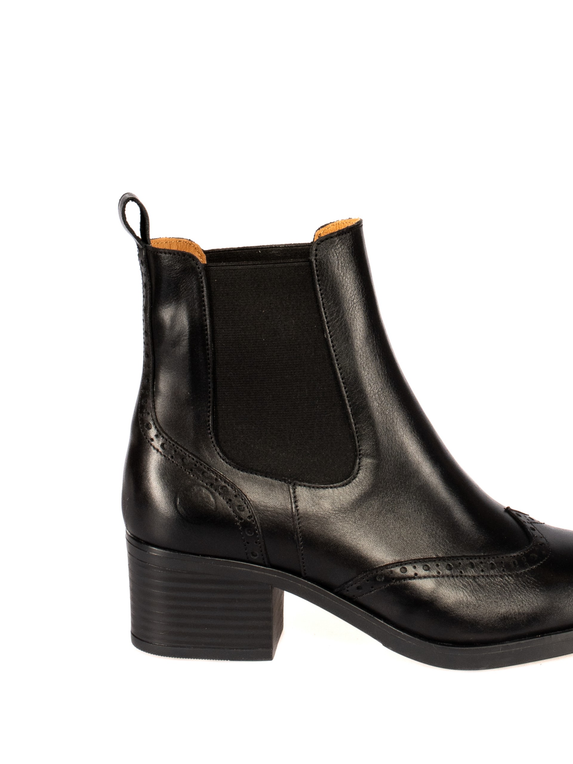 Leather Ankle Boots with Covered Elastic
