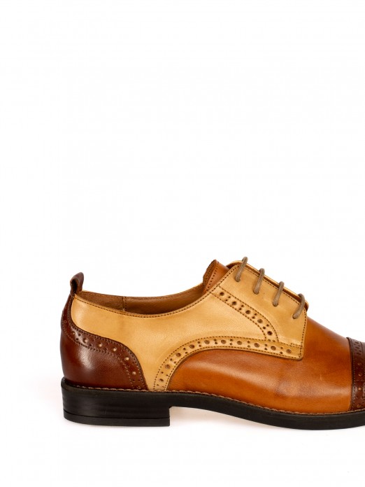 Sapato Oxford Atacadores em Pele Multicor