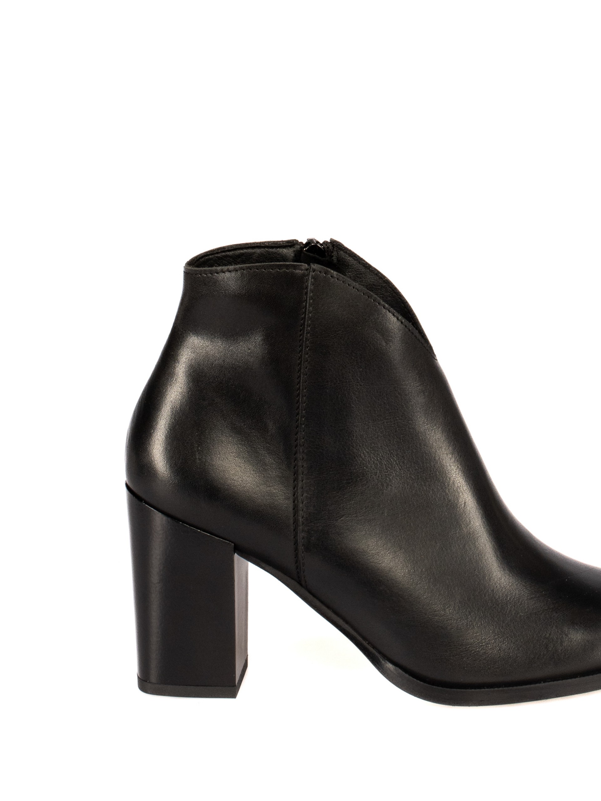 Leather High Heel Ankle Boots