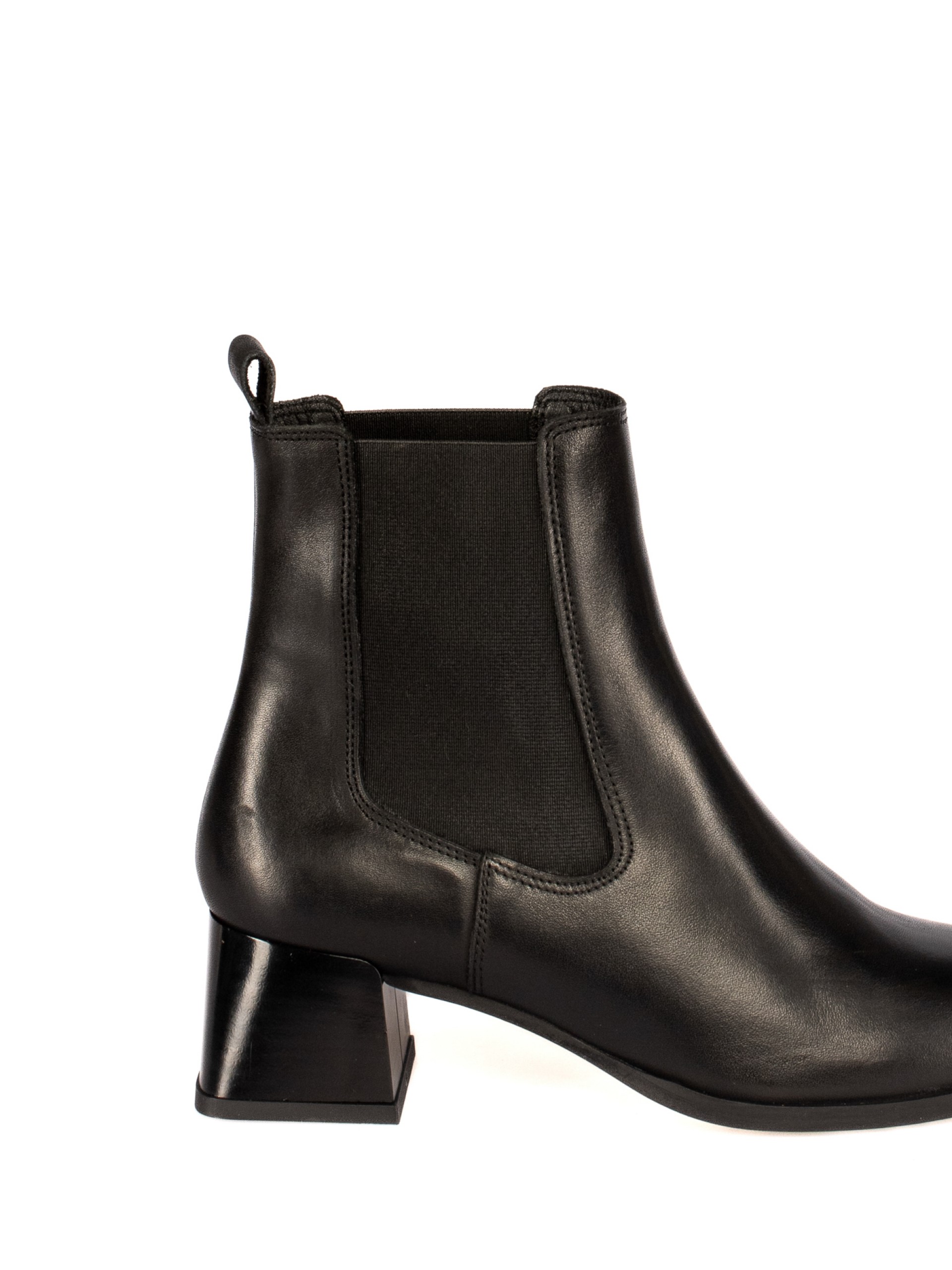 High Heel Ankle Boots with Leather Elastic
