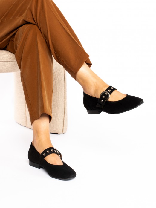 Suede Mary Jane Shoes