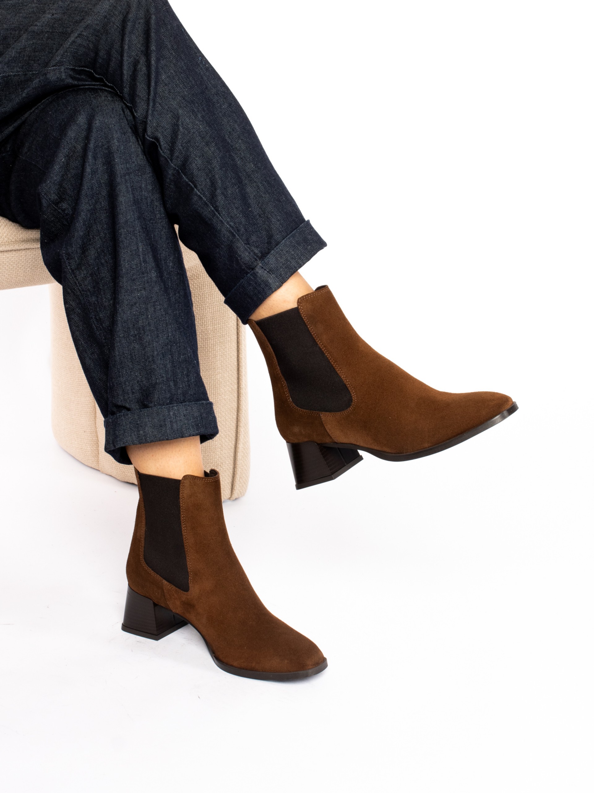 Suede Elastic High Heel Ankle Boots