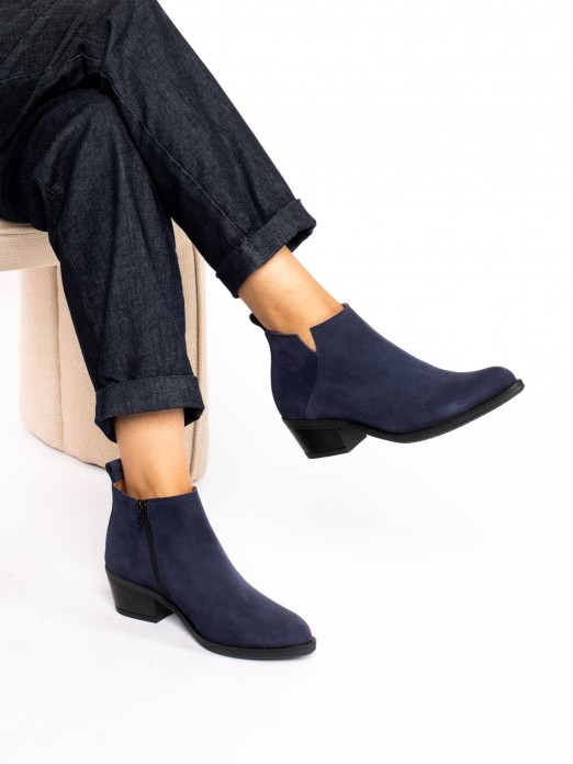 Suede Western Ankle Boots