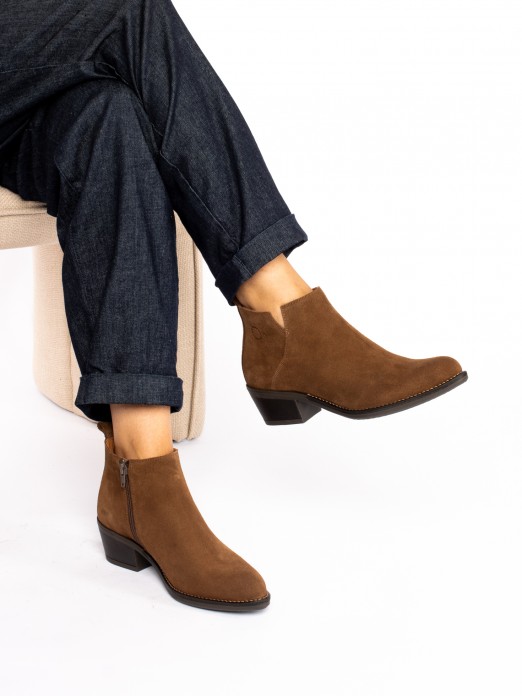 Texas-Style Suede Ankle Boot