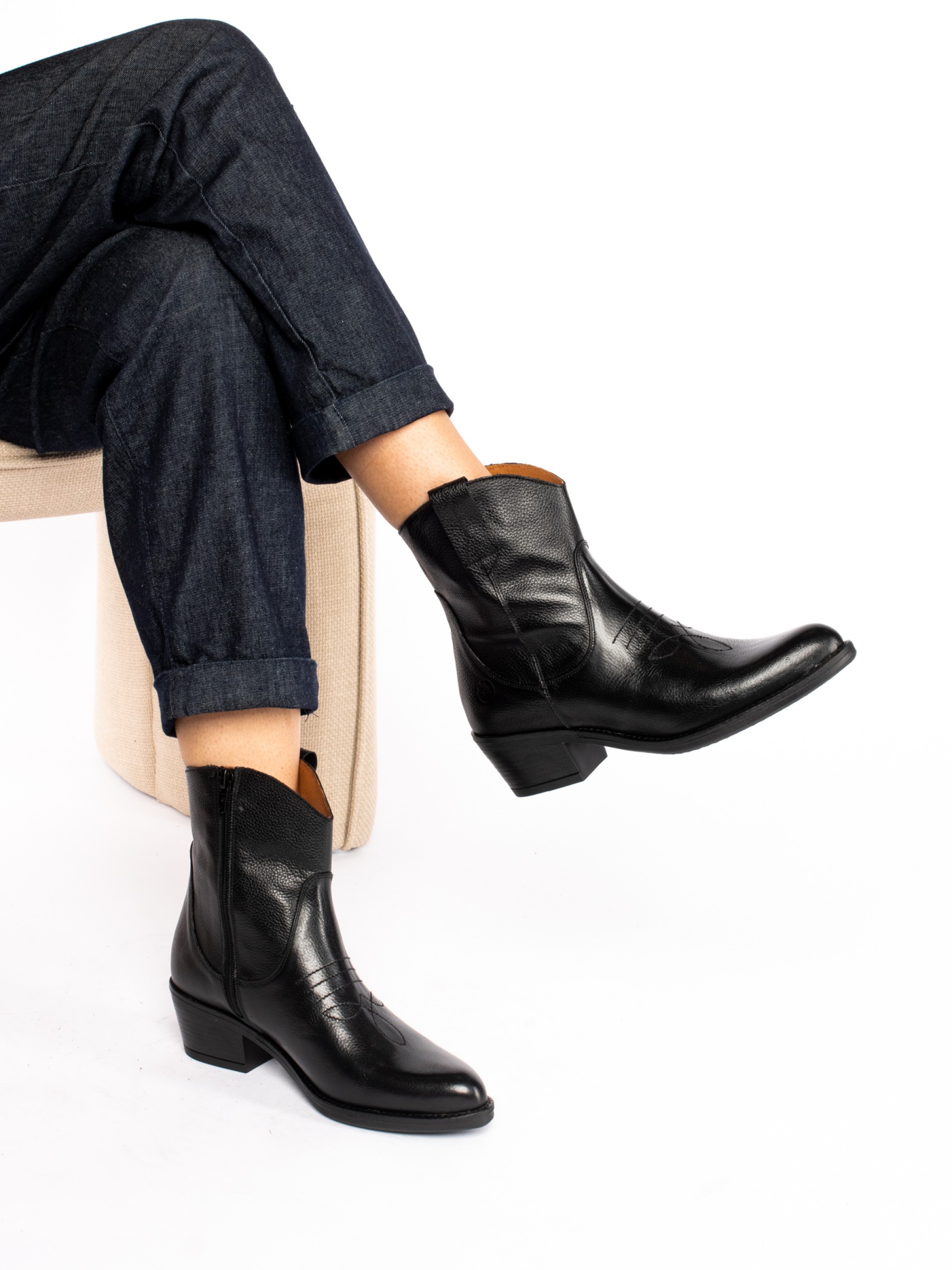 Texas Leather Ankle Boots