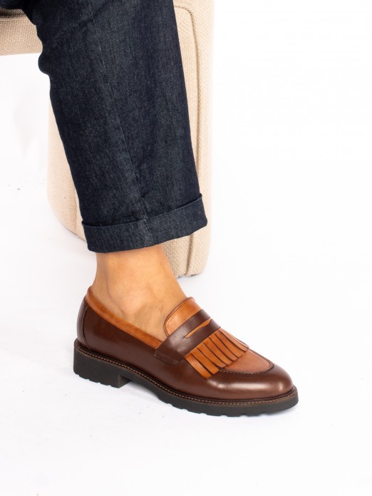 Multicolor Leather Fringe Shoe