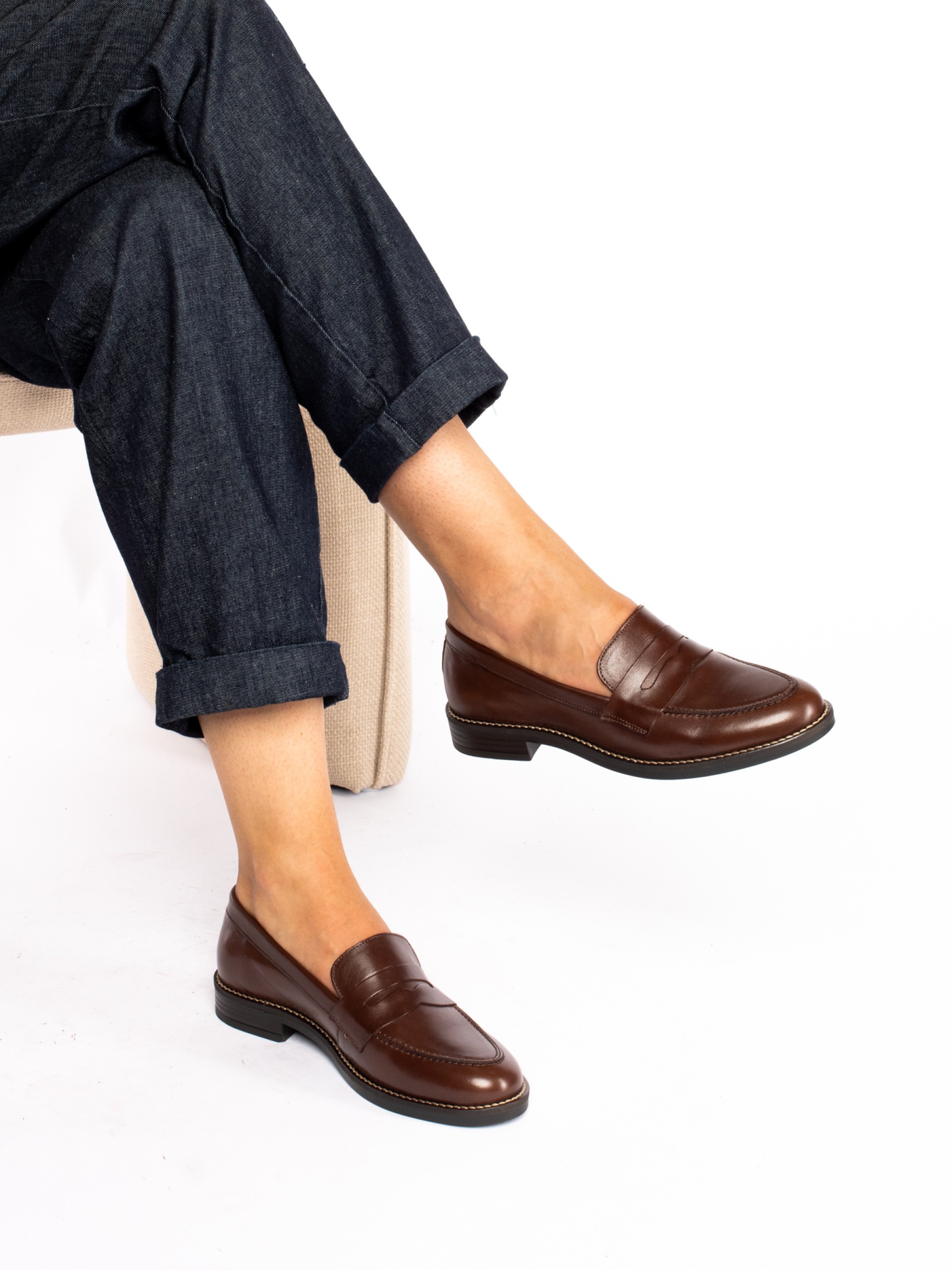 Mocassim clássico em pele