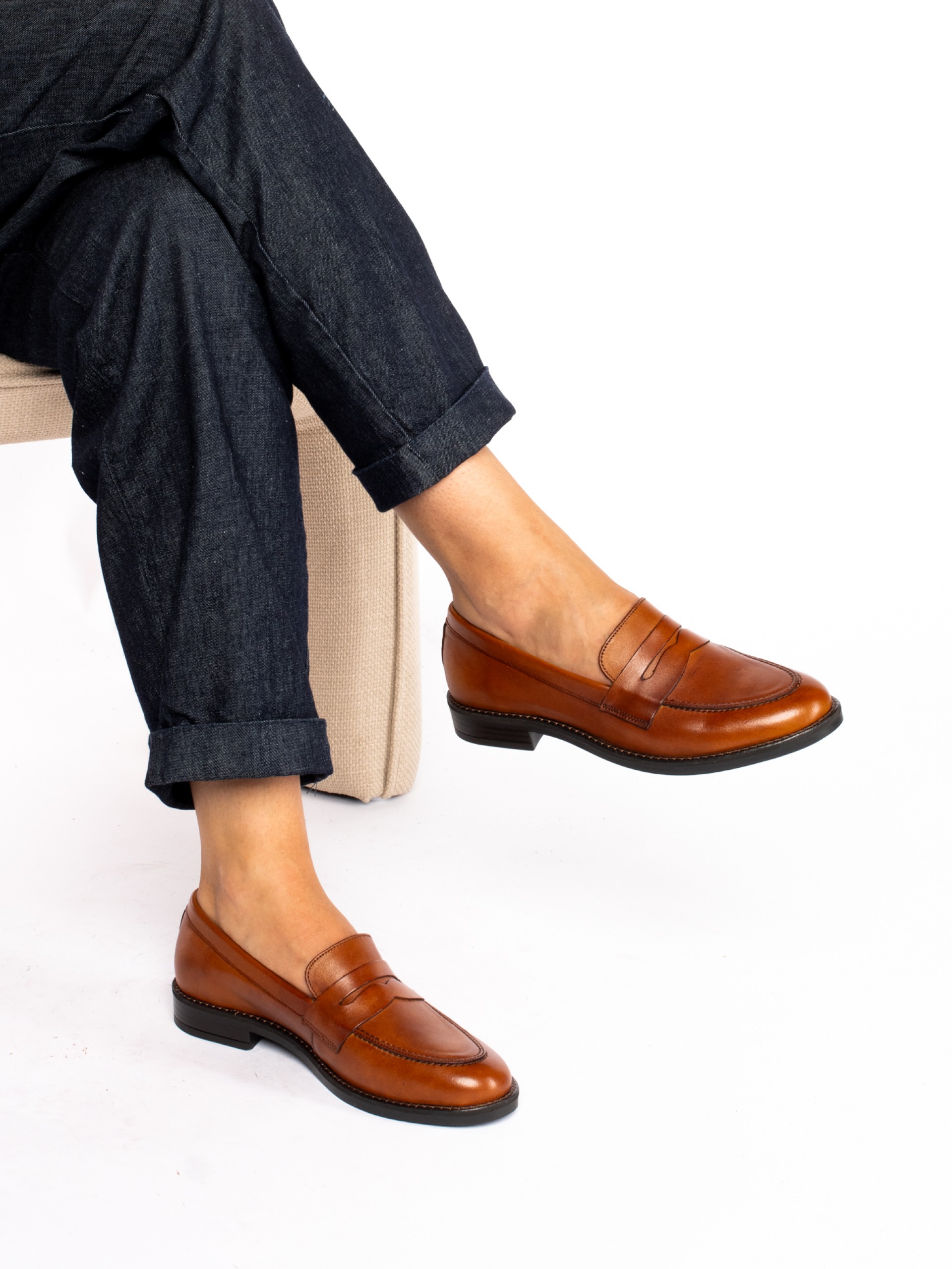 Mocassim clássico em pele