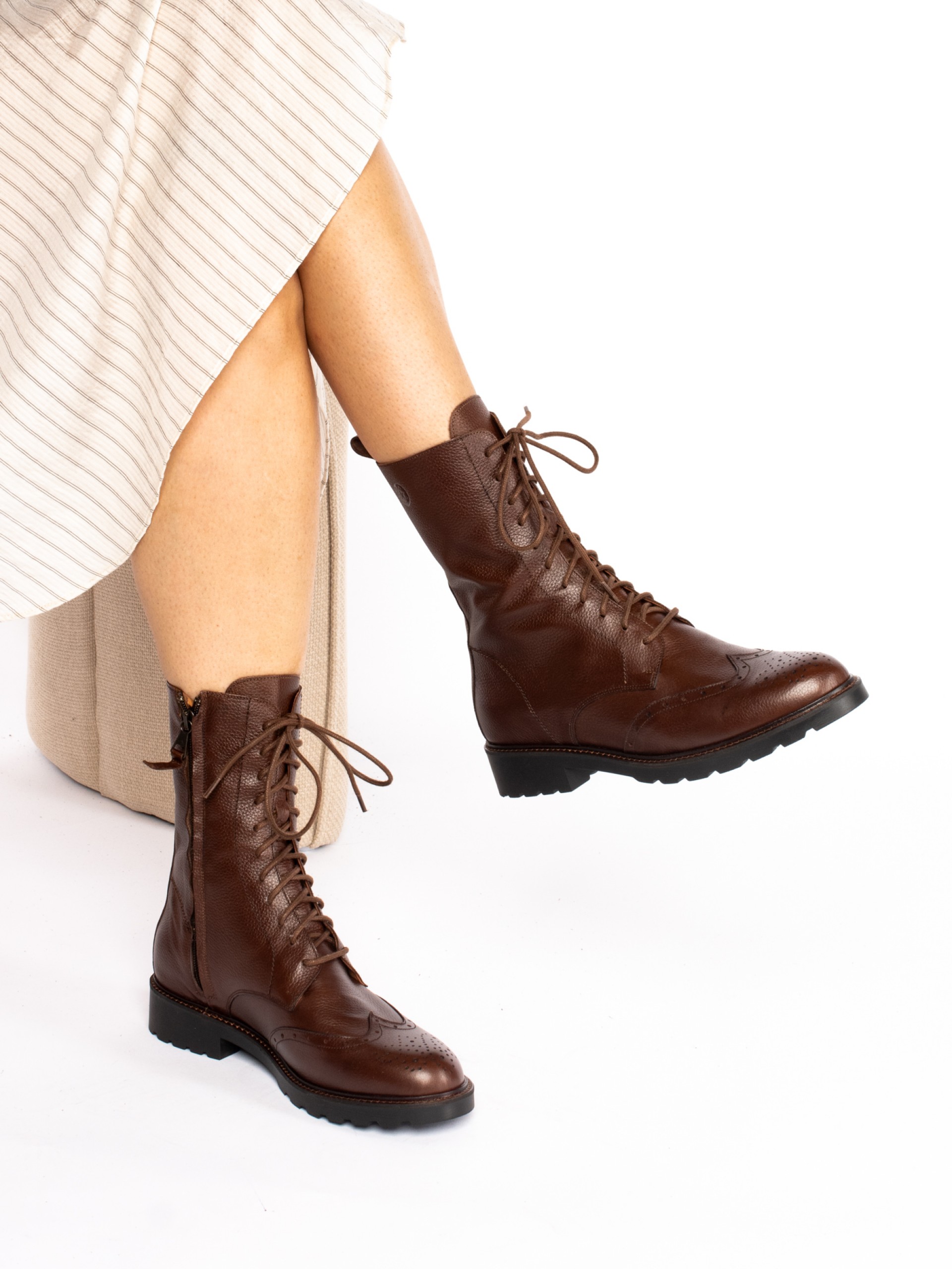 Leather Mid-Calf Boot
