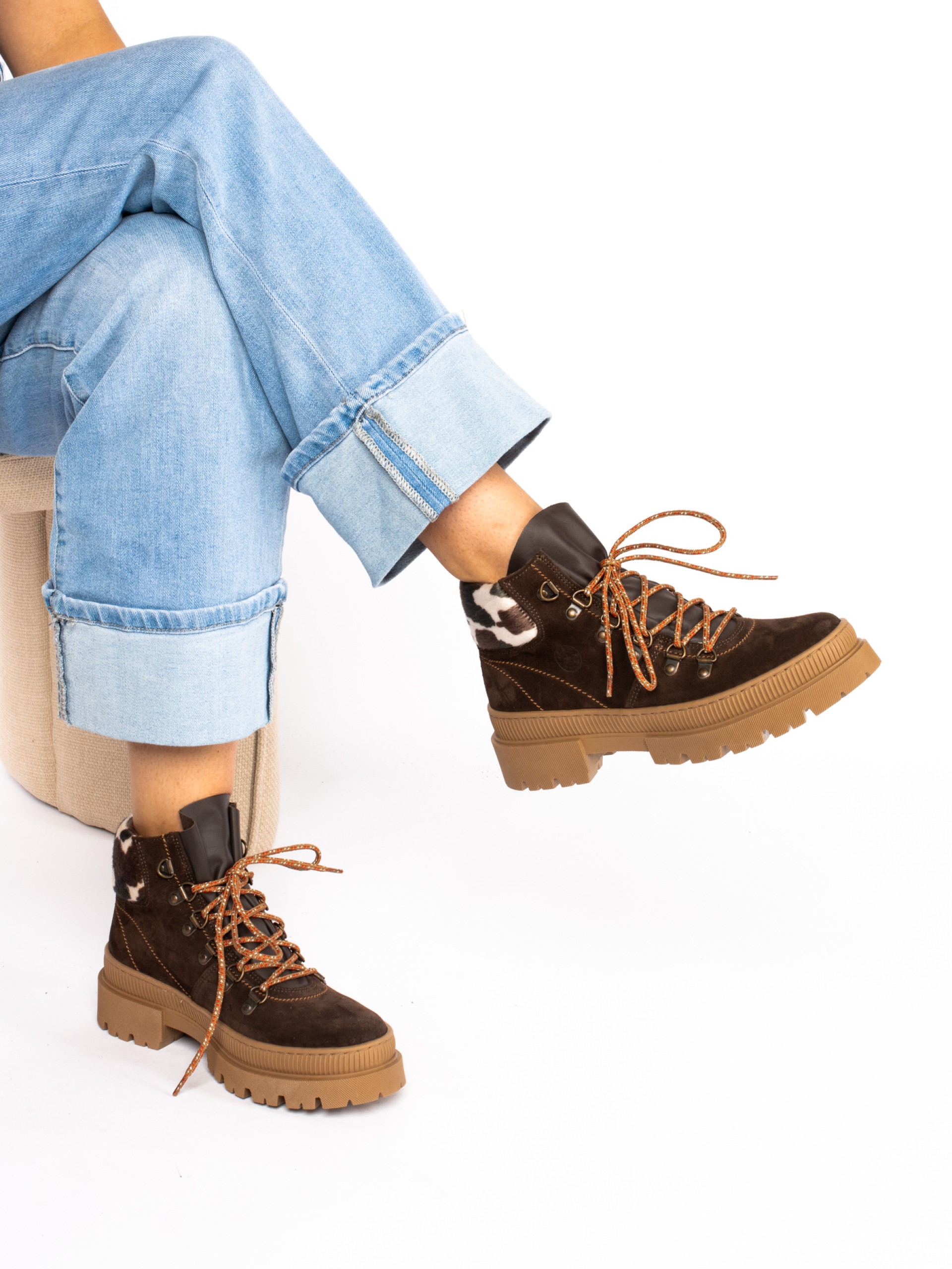 Suede Ankle Boots with Fur