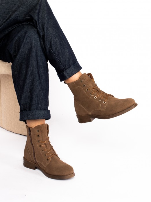 Suede Military Boots