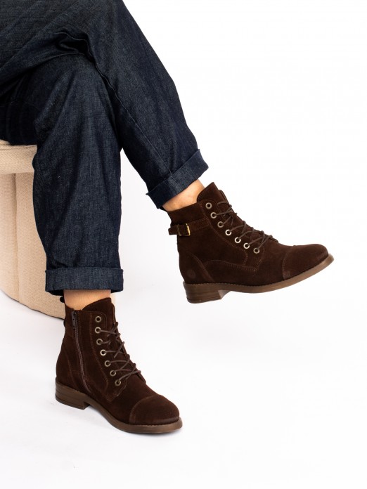 Suede Military Boots