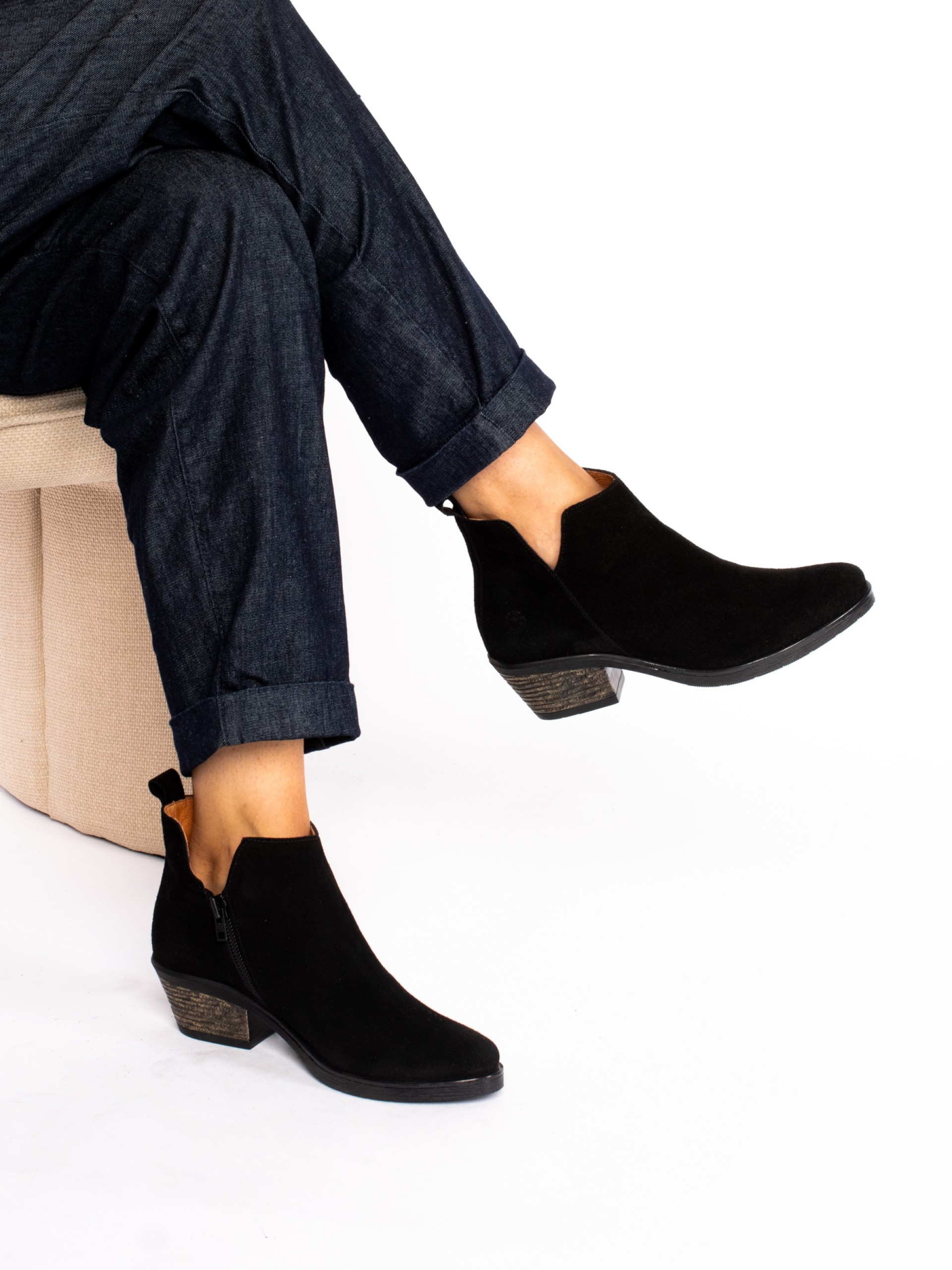 Suede Texan Ankle Boots