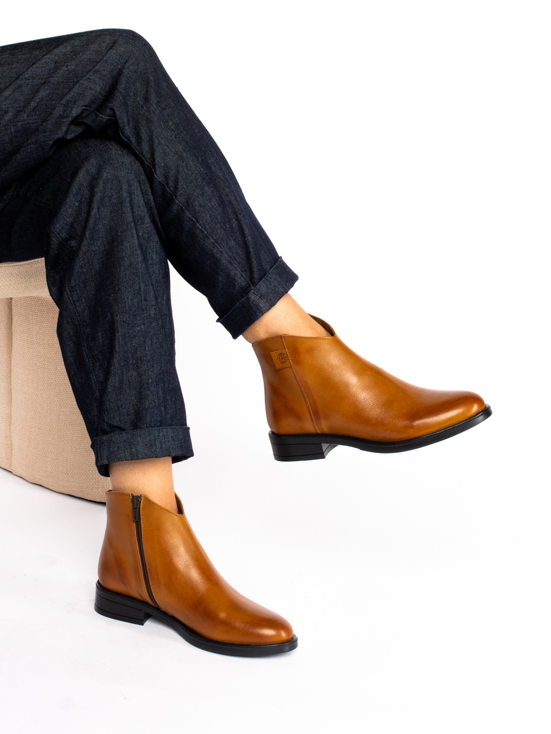 Short Leather Ankle Boots