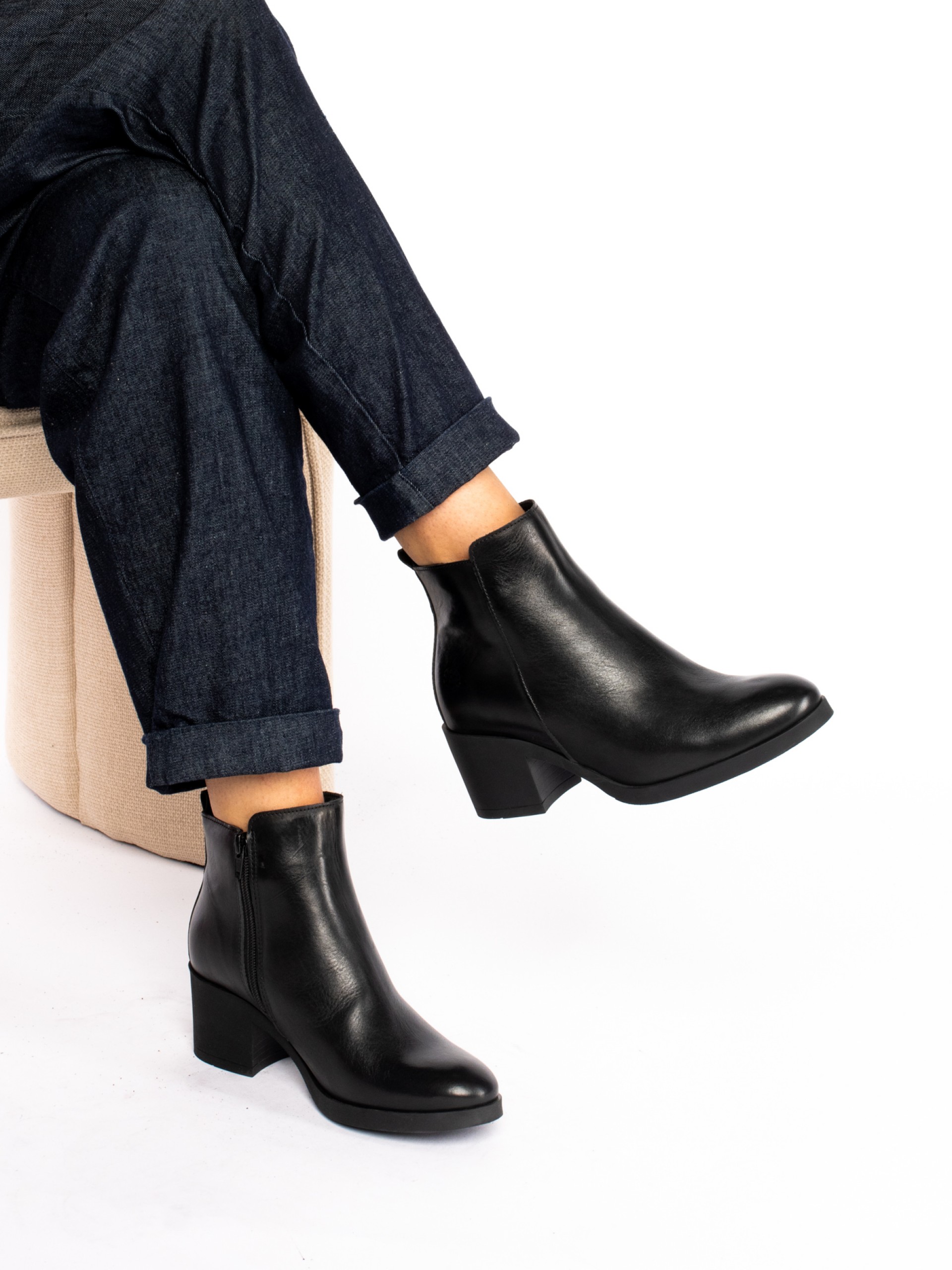 Smooth Leather Ankle boots
