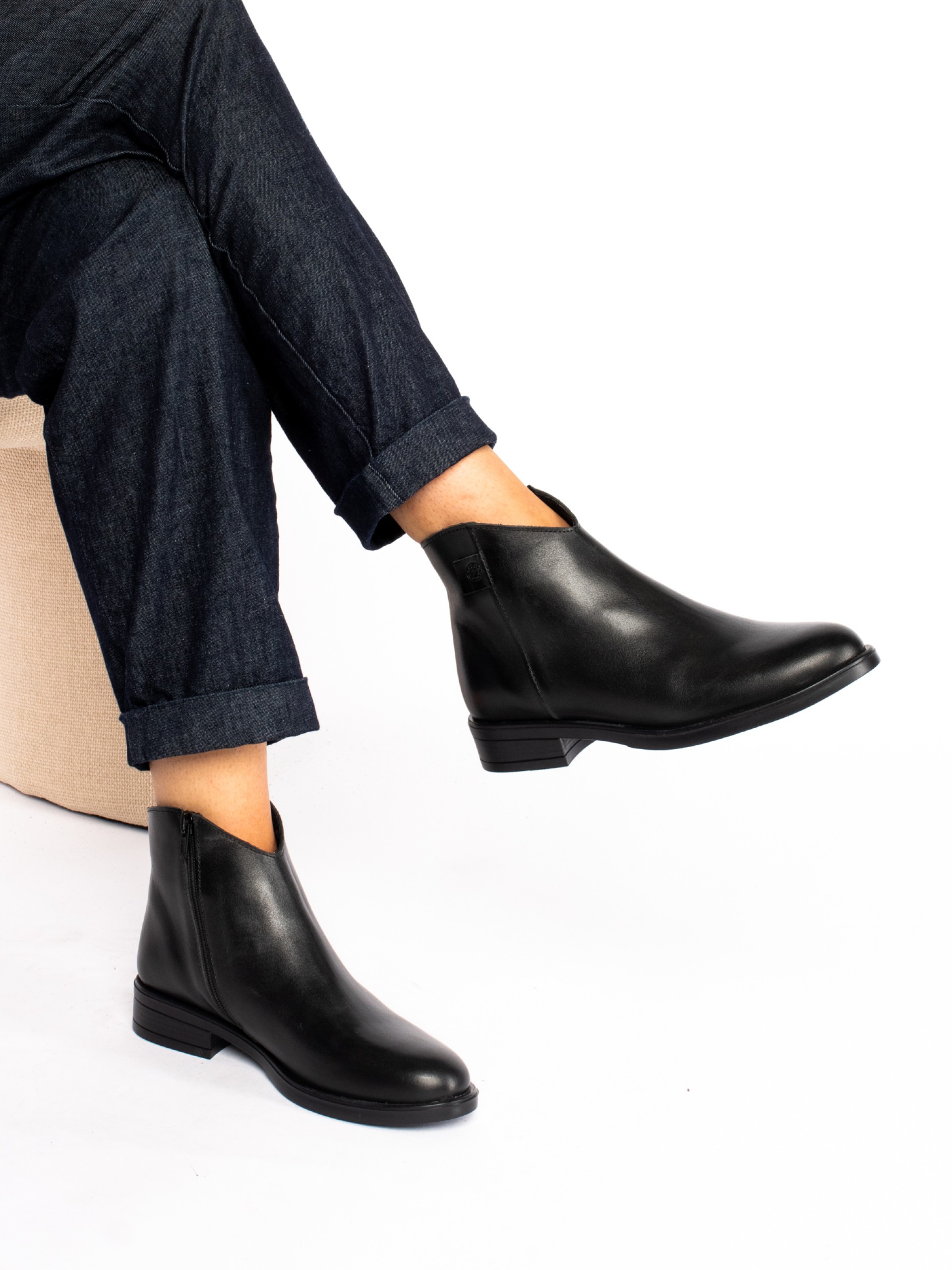 Short Leather Ankle Boots