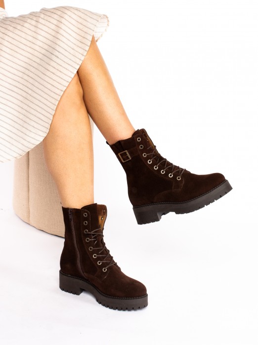 Suede Military Boots