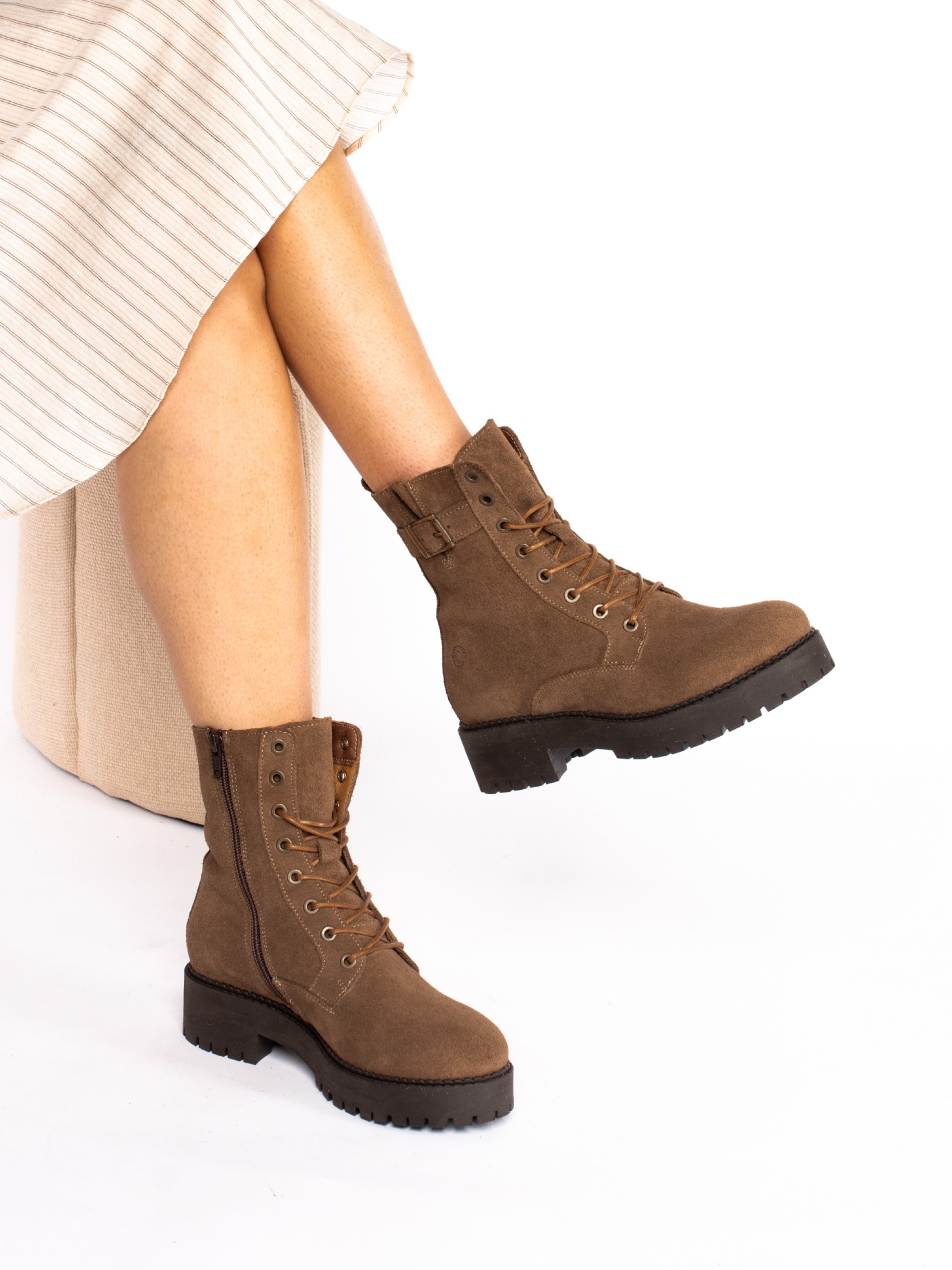 Suede Military Boots