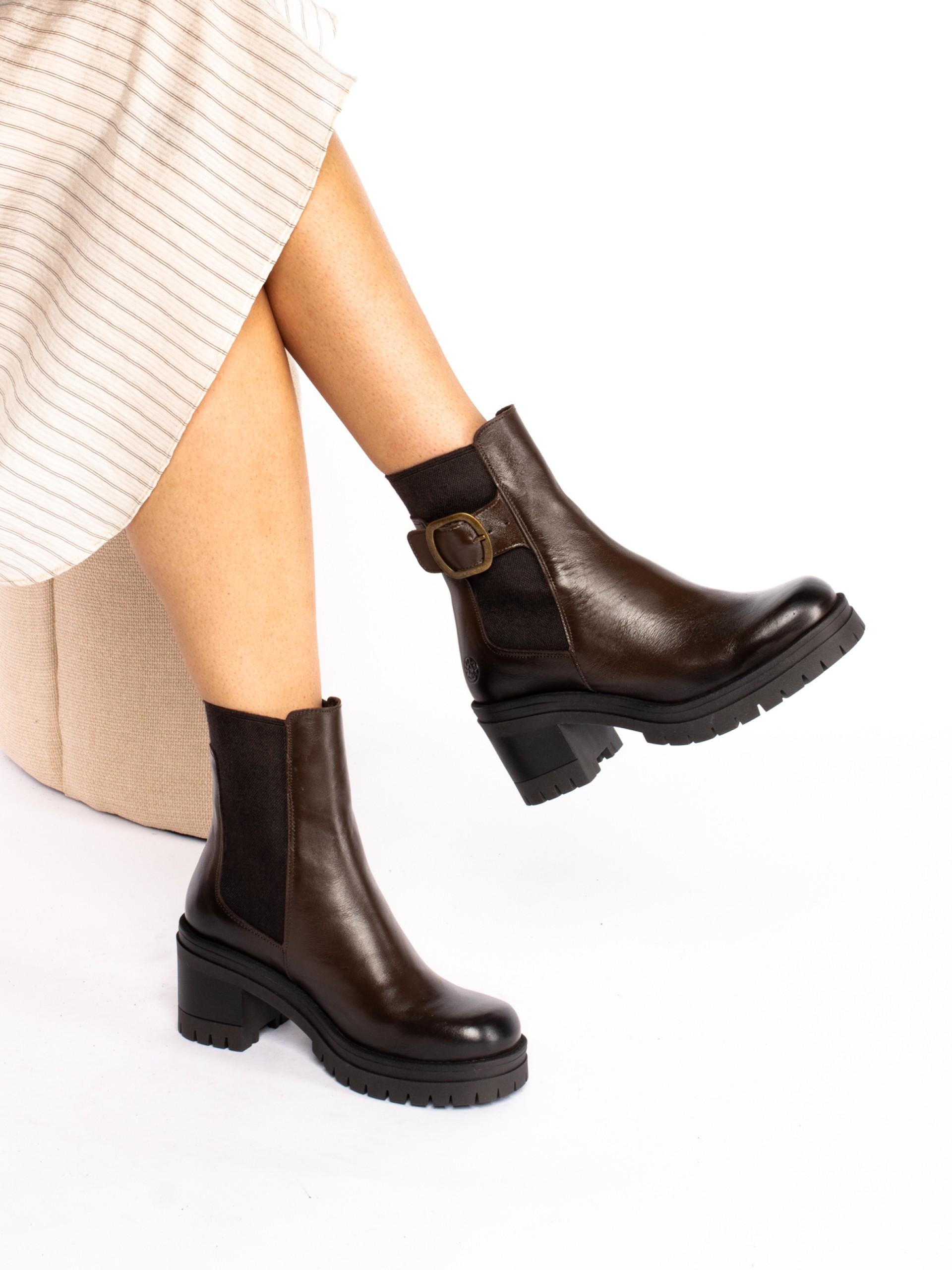 Leather High Heel Boot