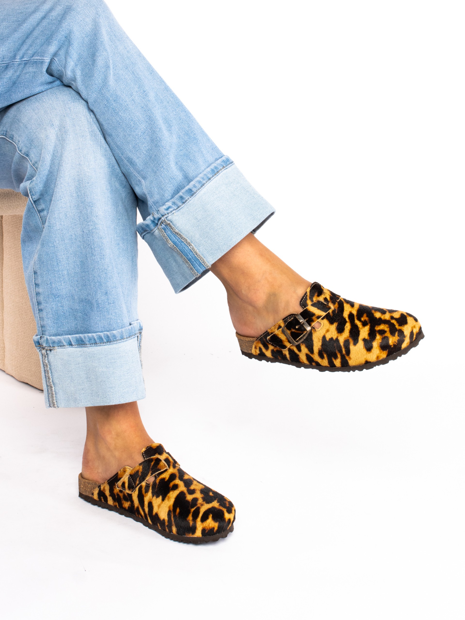 Animal Print Fur Clogs