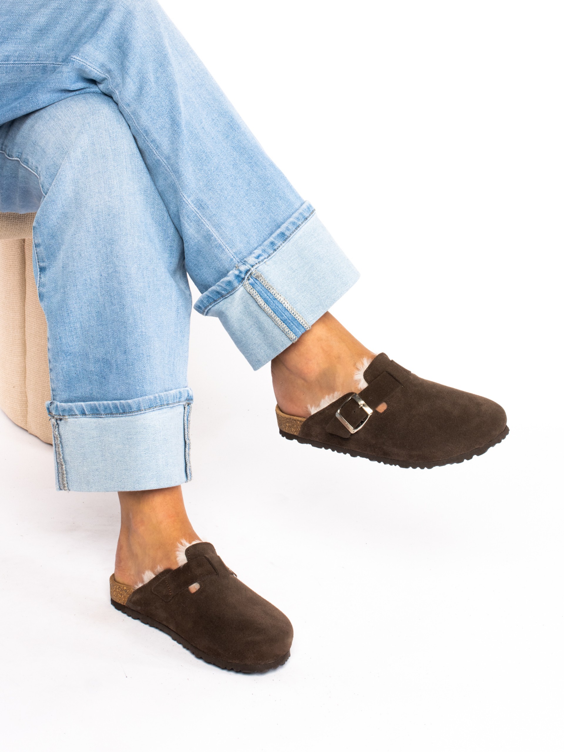 Clogs em Camurça com Pêlo