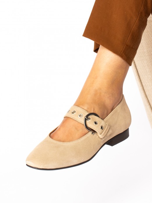 Suede Mary Jane Shoes
