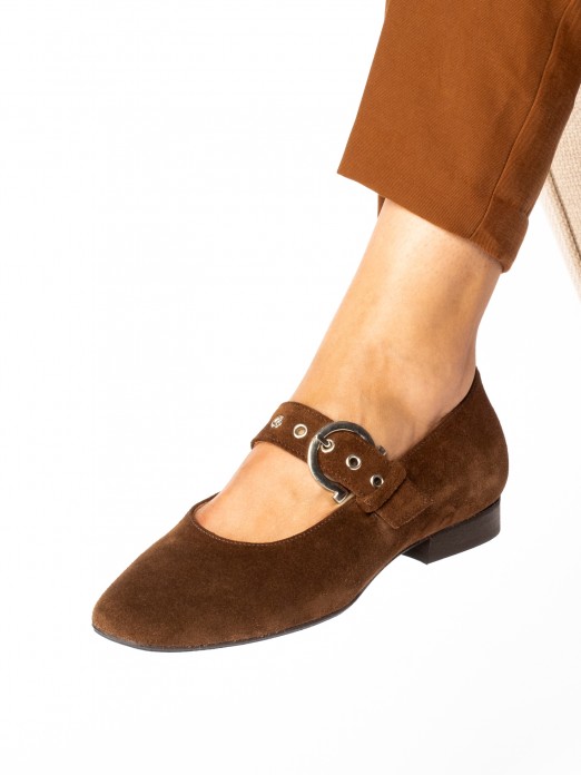 Suede Mary Jane Shoes