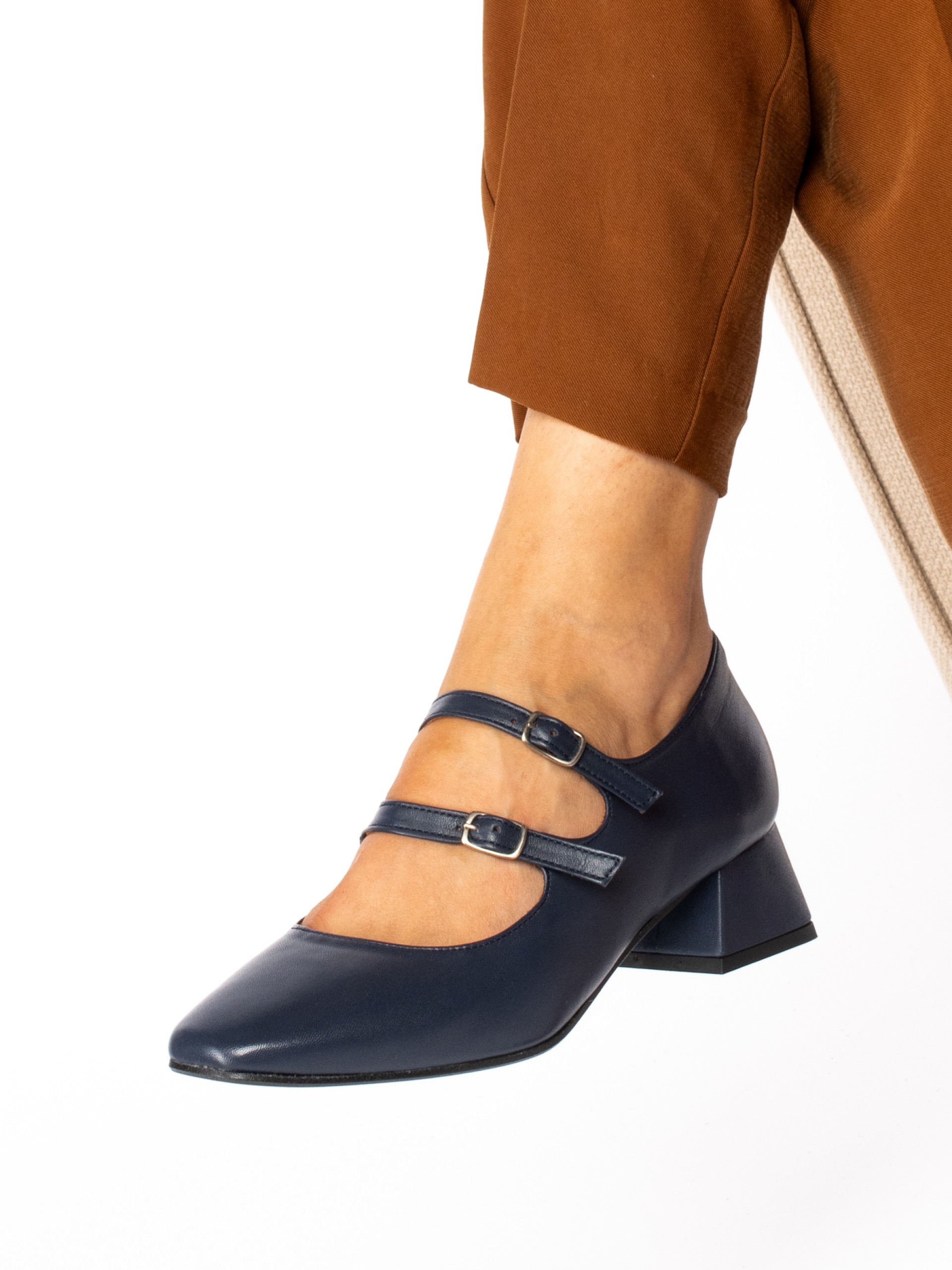 Sapato Salto Médio Pele