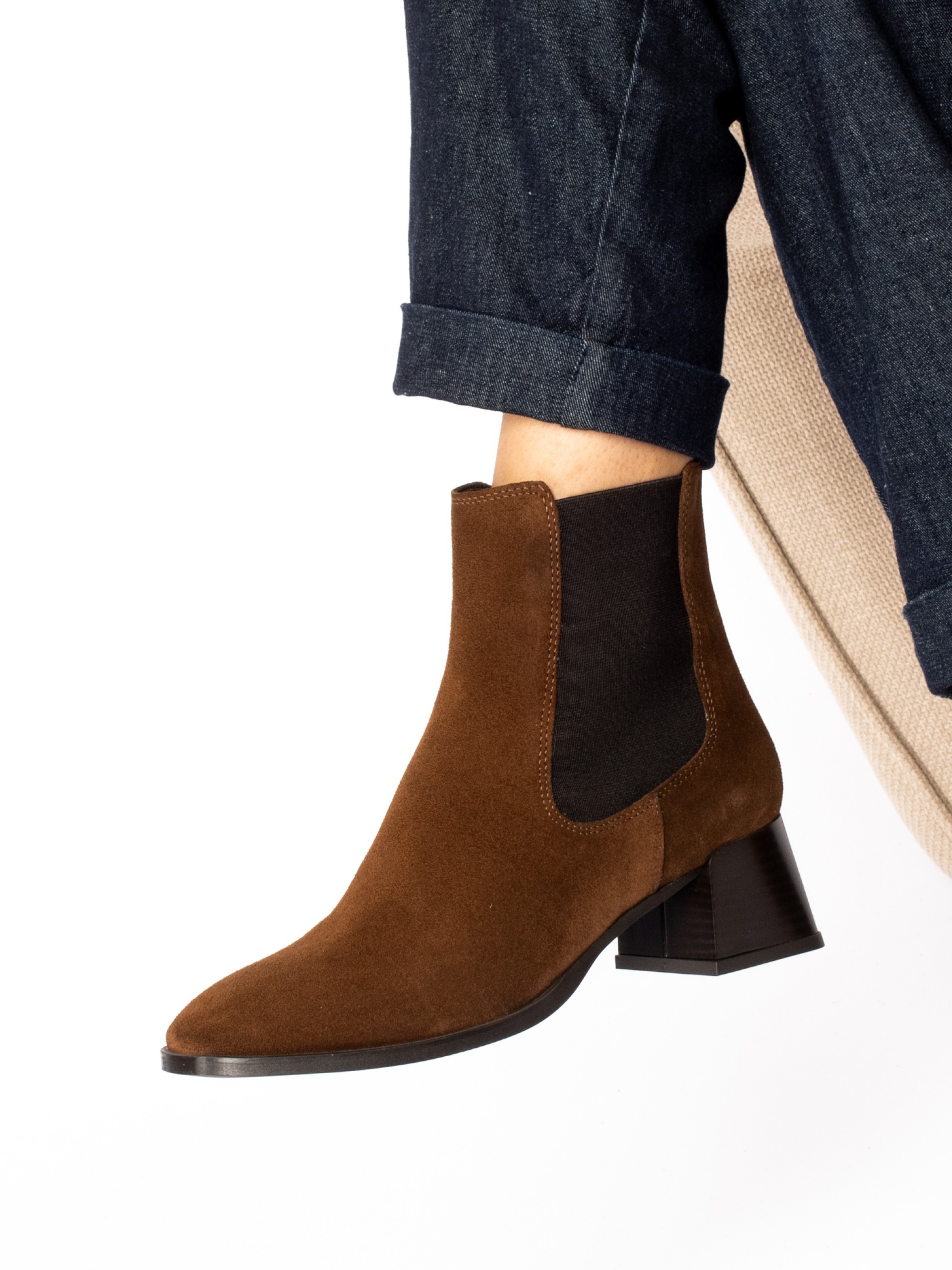Suede Elastic High Heel Ankle Boots