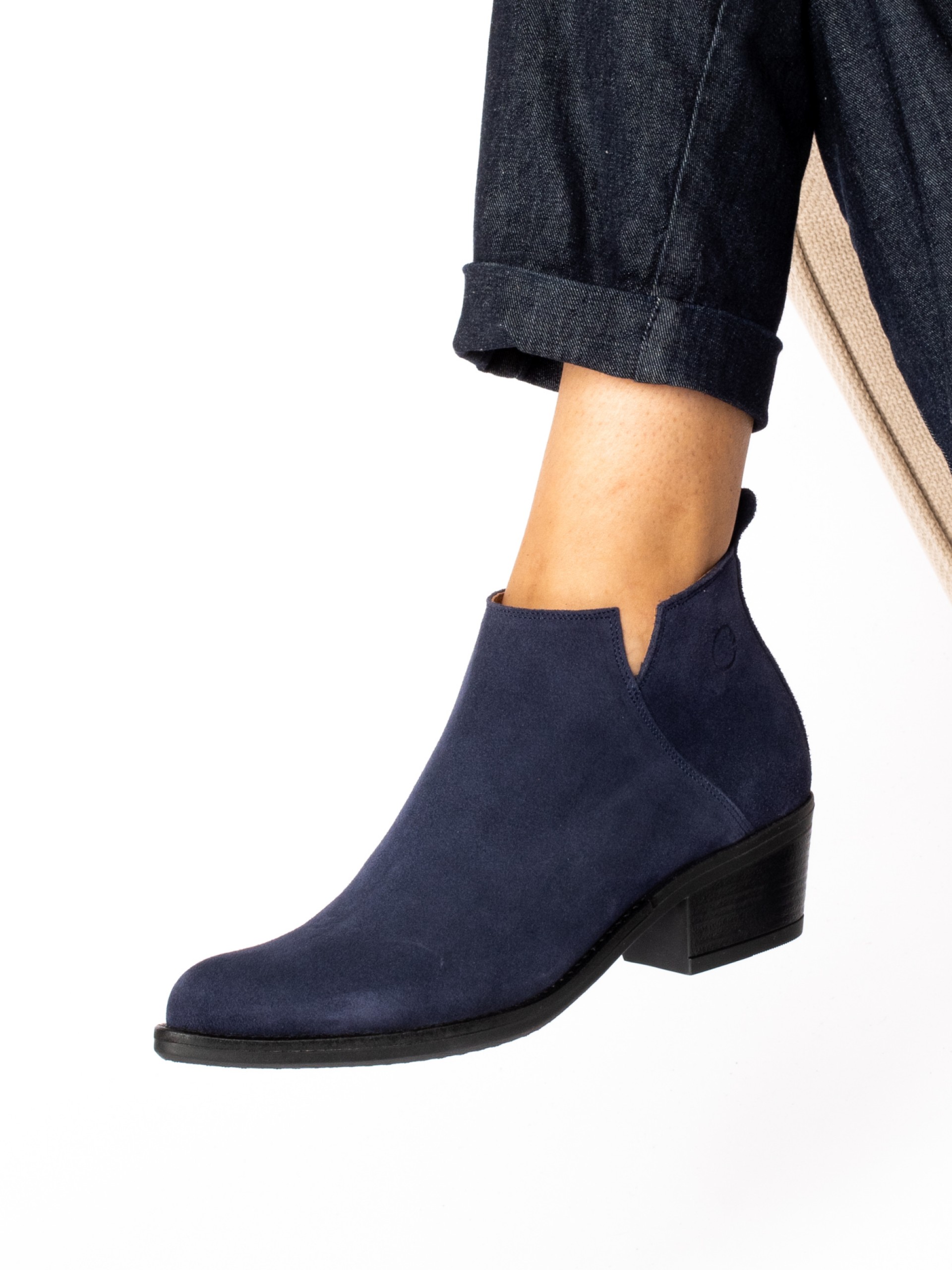 Suede Western Ankle Boots