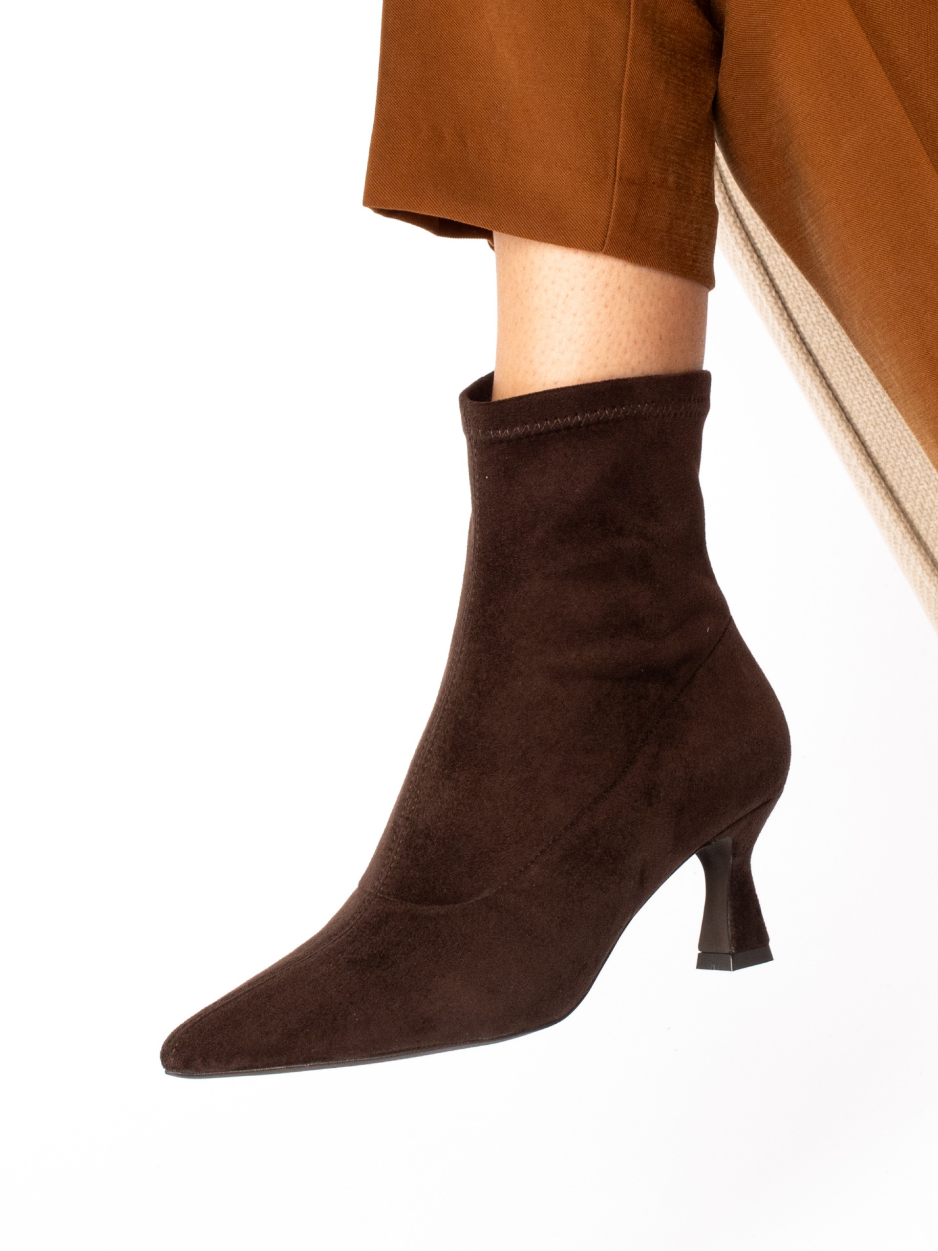 Lycra high heel ankle boots