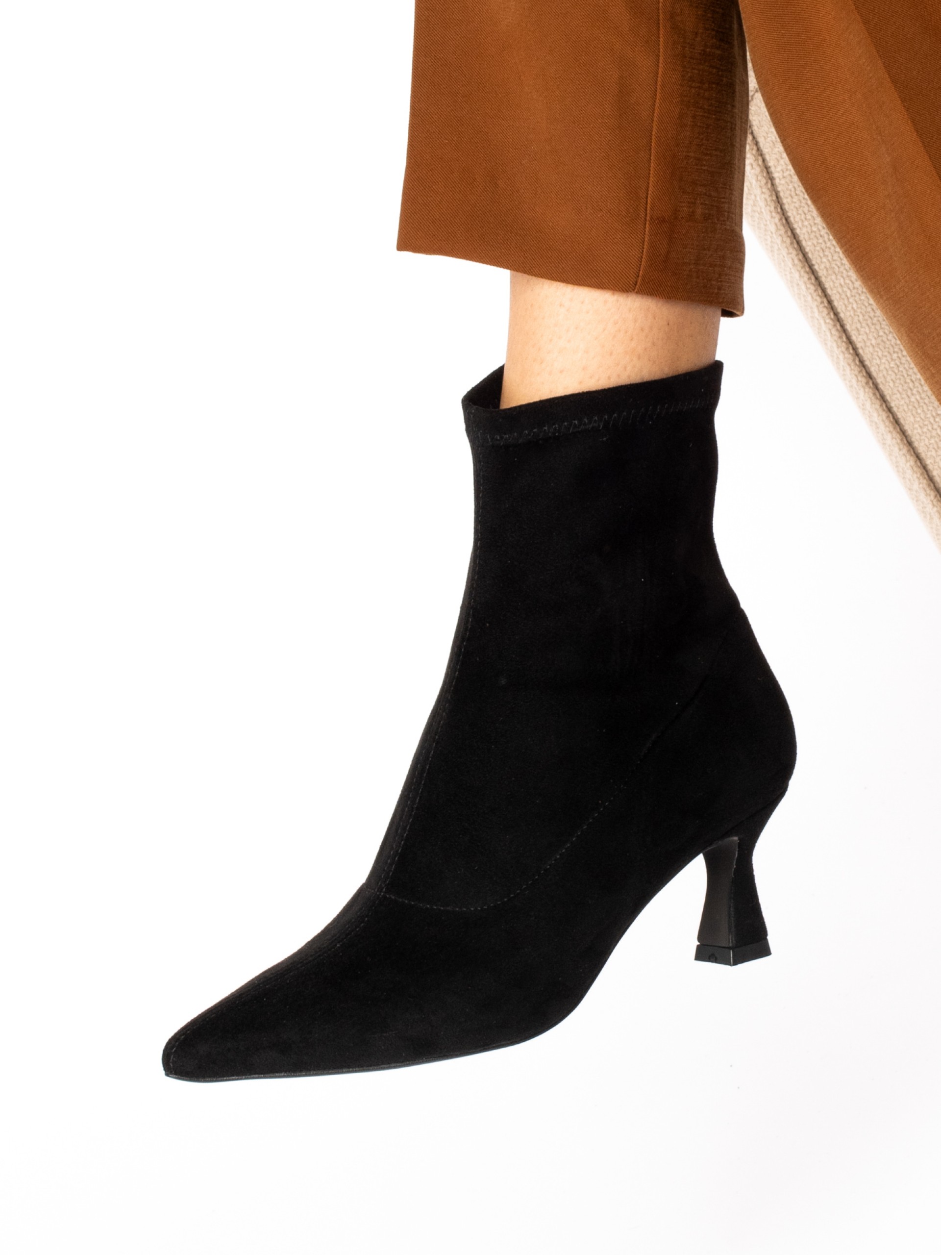 Lycra high heel ankle boots
