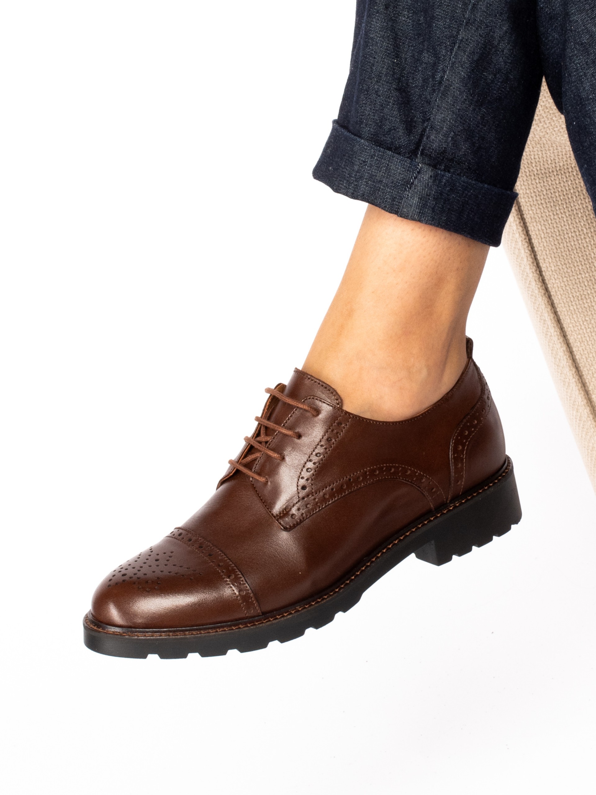 Leather Shoe with Flower